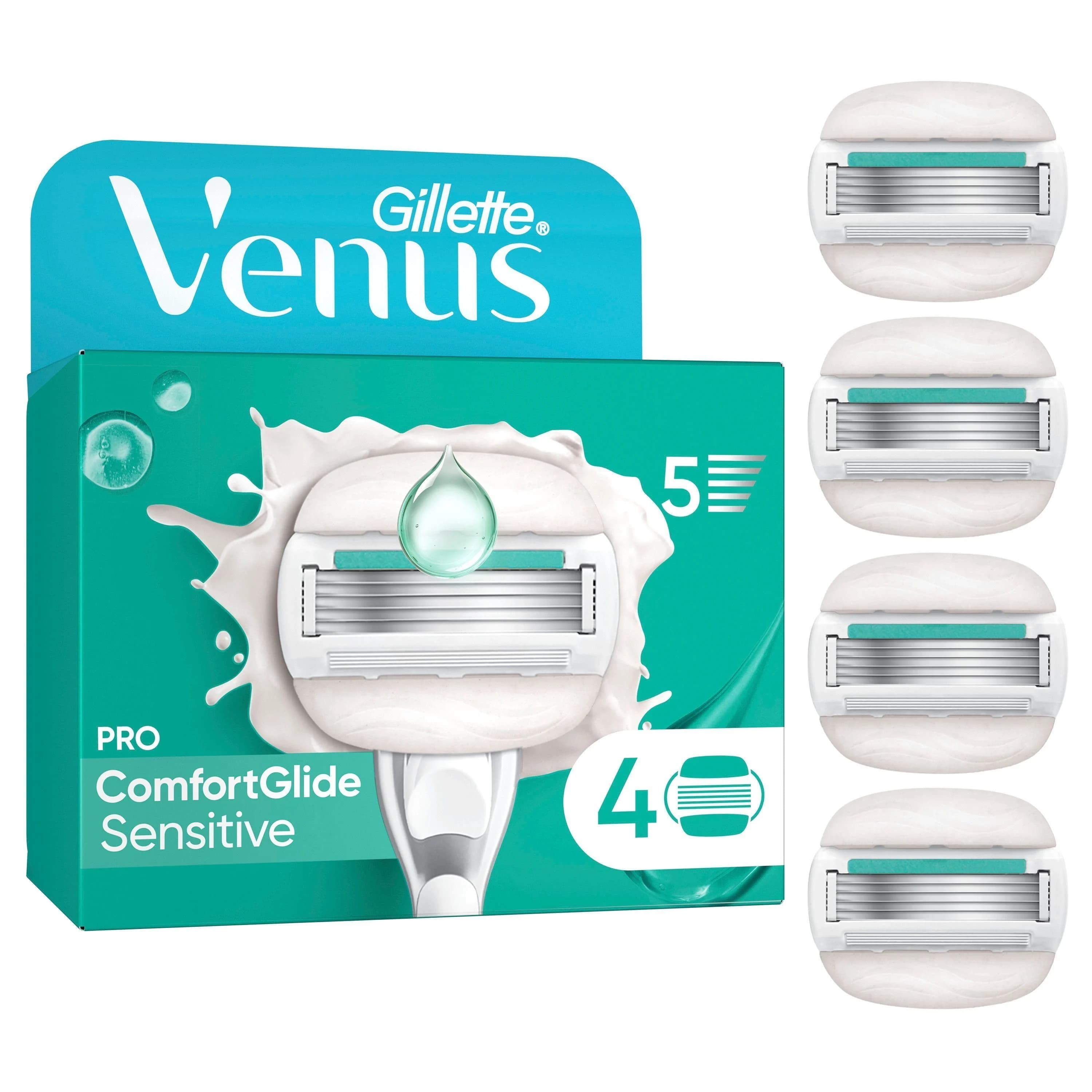 Gillette Venus Pro ComfortGlide Sensitive Rakblad 4 st från Gillette Venus – köp hos Apotek Hjärtat