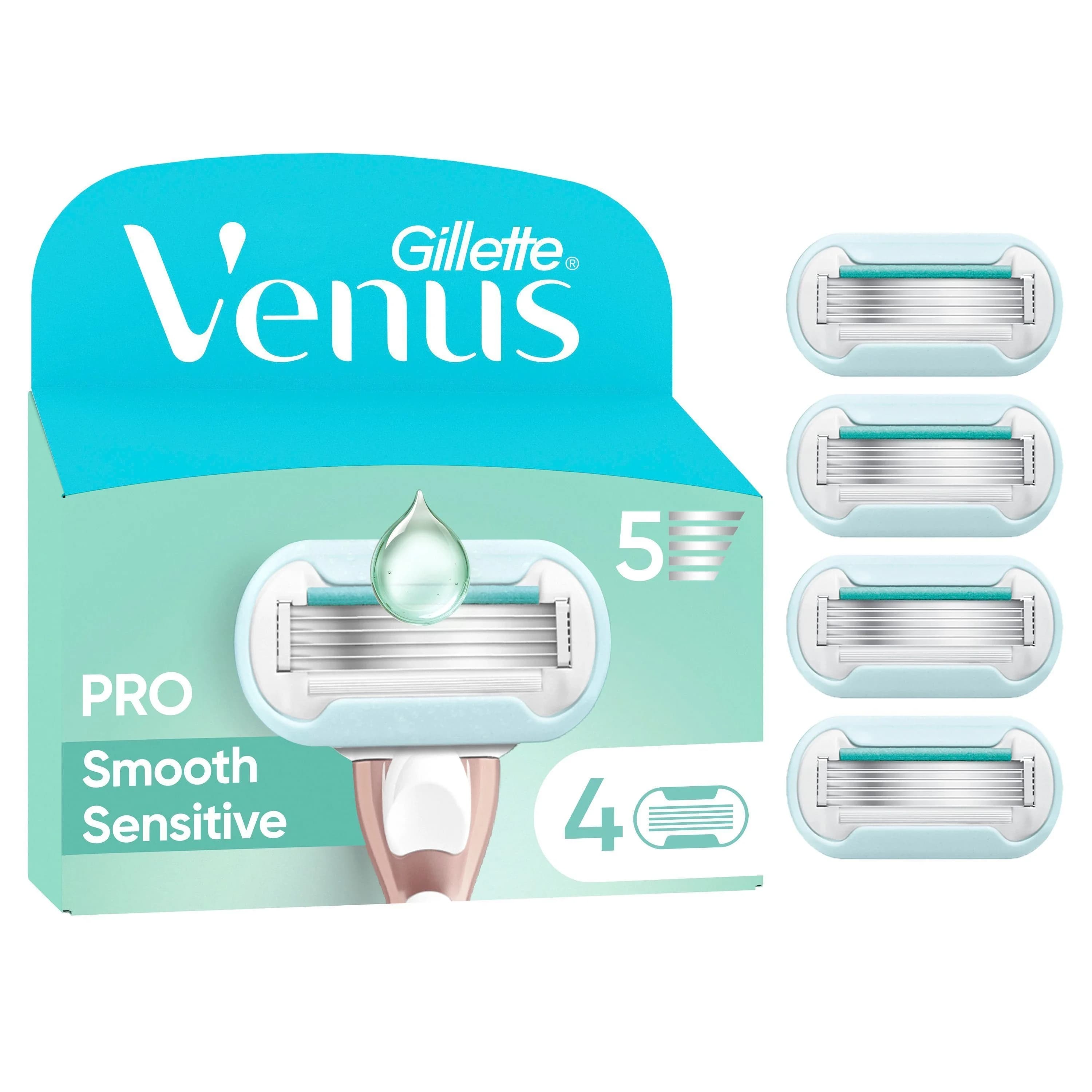 Gillette Venus Pro Deluxe Smooth Sensitive Rakblad 4 st från Gillette Venus – köp hos Apotek Hjärtat