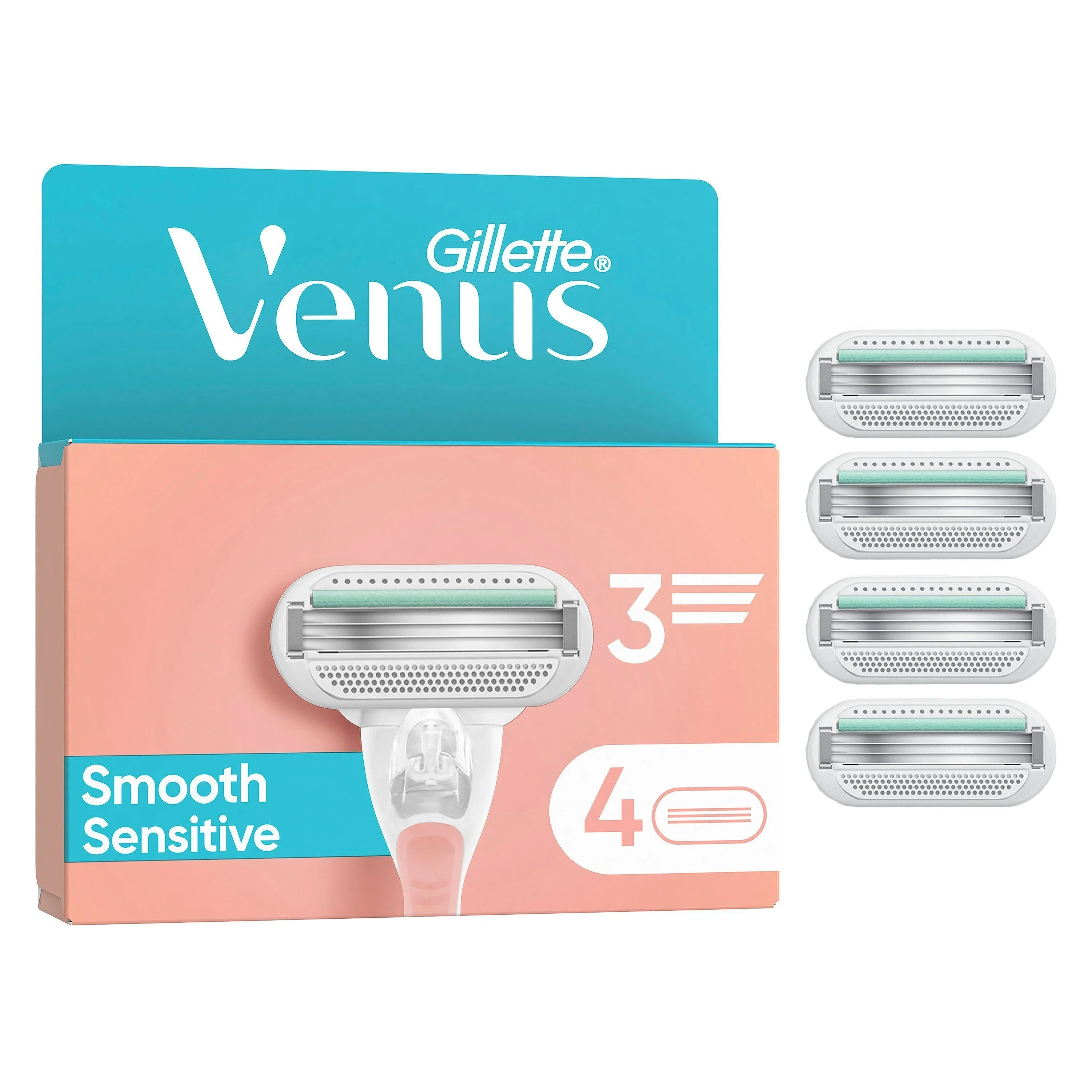Gillette Venus Smooth Sensitive Rakblad 4 st från Gillette Venus – köp hos Apotek Hjärtat