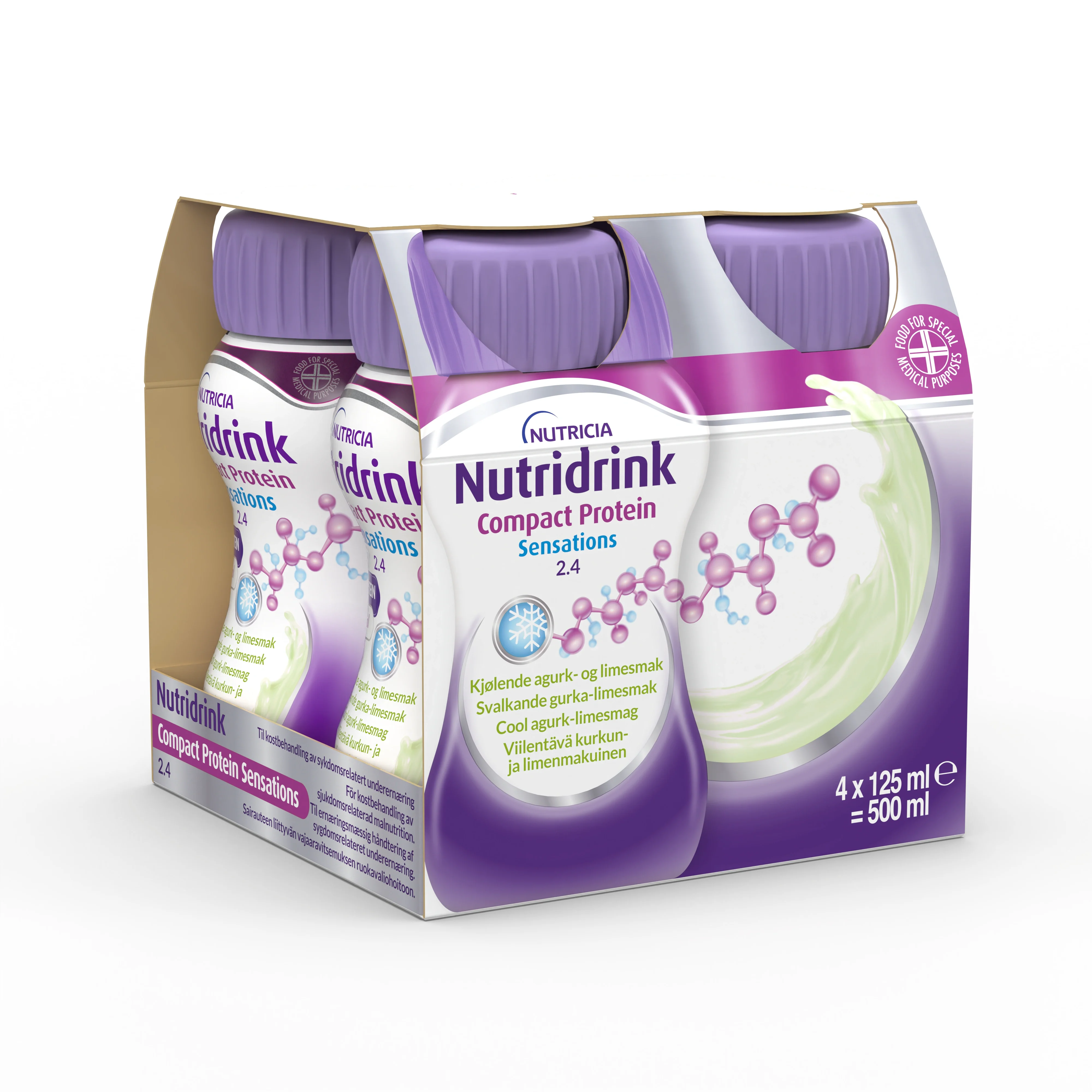 Nutridrink Compact Protein Sensations Svalkande Gurka och Lime 4x125 ml från Nutridrink – köp hos Apotek Hjärtat
