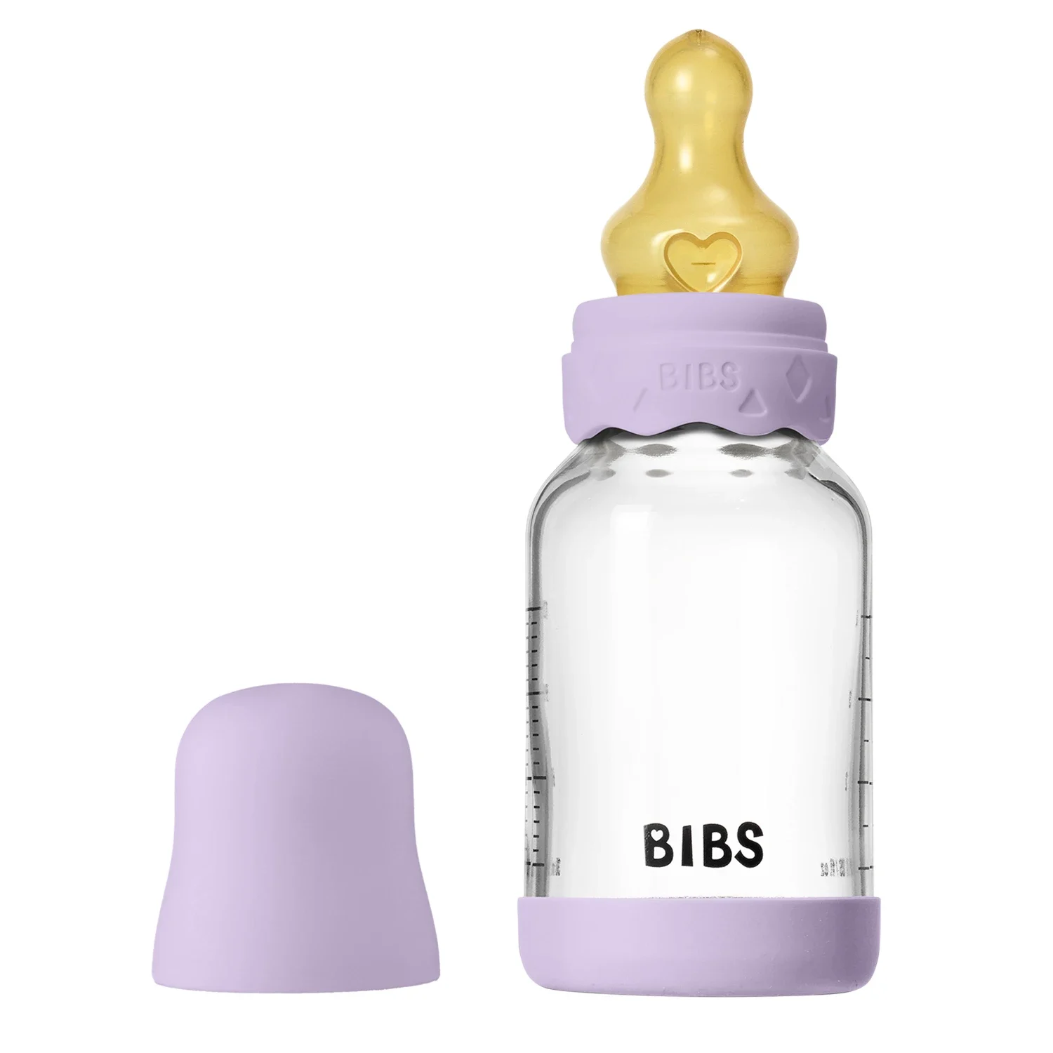 BIBS Glass Boheme Baby Bottle Latex SlowFlow Violet Sky 120 ml från BIBS – köp hos Apotek Hjärtat