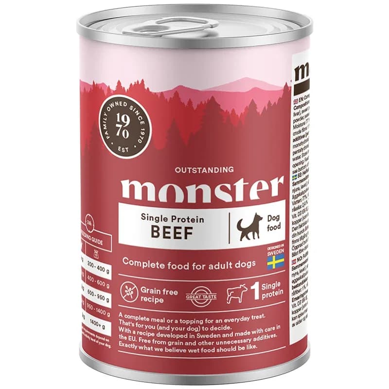 Monster Dog Adult Single Protein Beef Can 400 g från Monster – köp hos Apotek Hjärtat