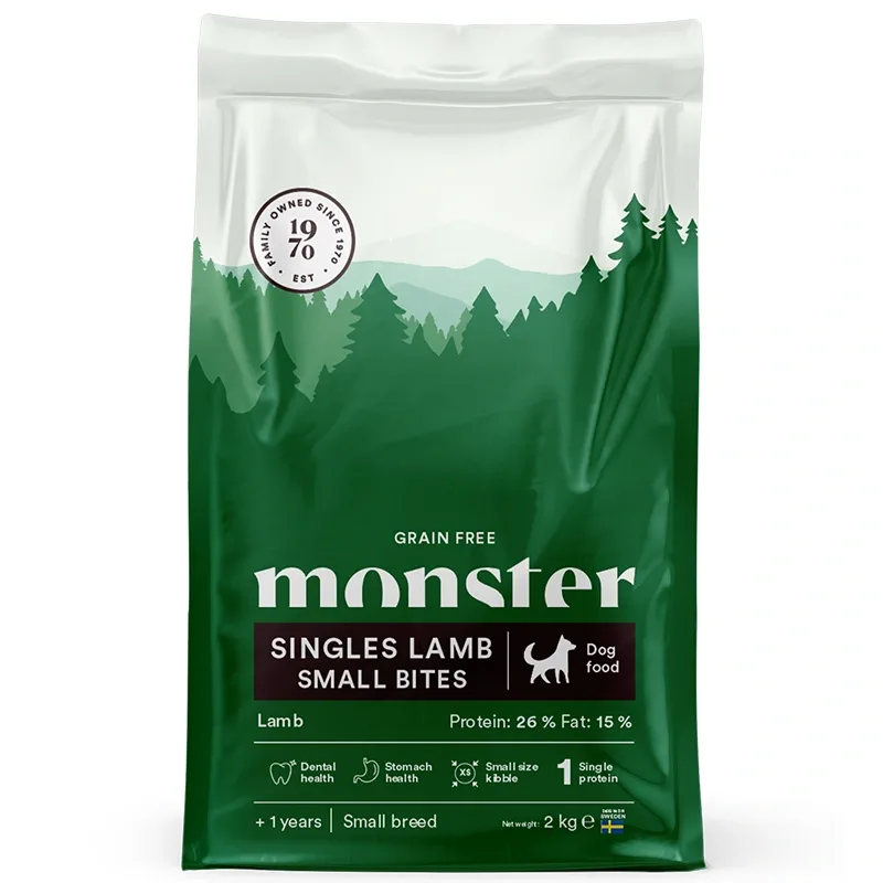 Monster Dog Grain Free Singles Lamb Small Bites 2 kg från Monster – köp hos Apotek Hjärtat