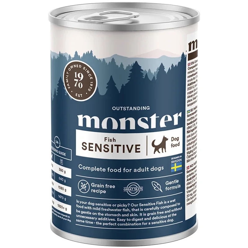 Monster Dog Adult Fish Sensitive Våtfoder Can 400 g från Monster – köp hos Apotek Hjärtat