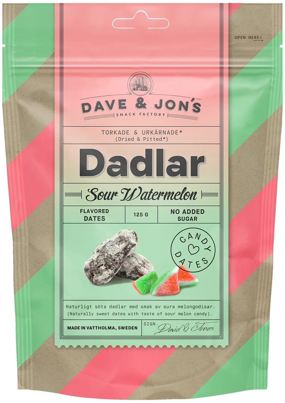 Dave & Jon's Dadlar Sour Watermelon 125 g från Dave & Jons – köp hos Apotek Hjärtat