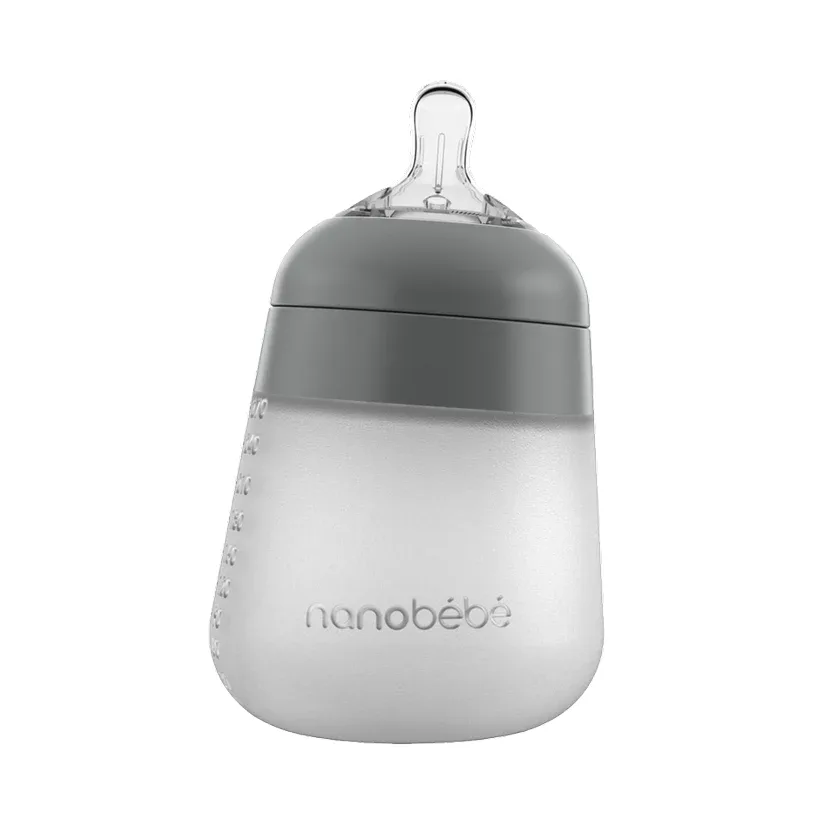 Nanobébé Flexy silikonflaska Anti-kolik 270 ml Grå från Nanobébé – köp hos Apotek Hjärtat
