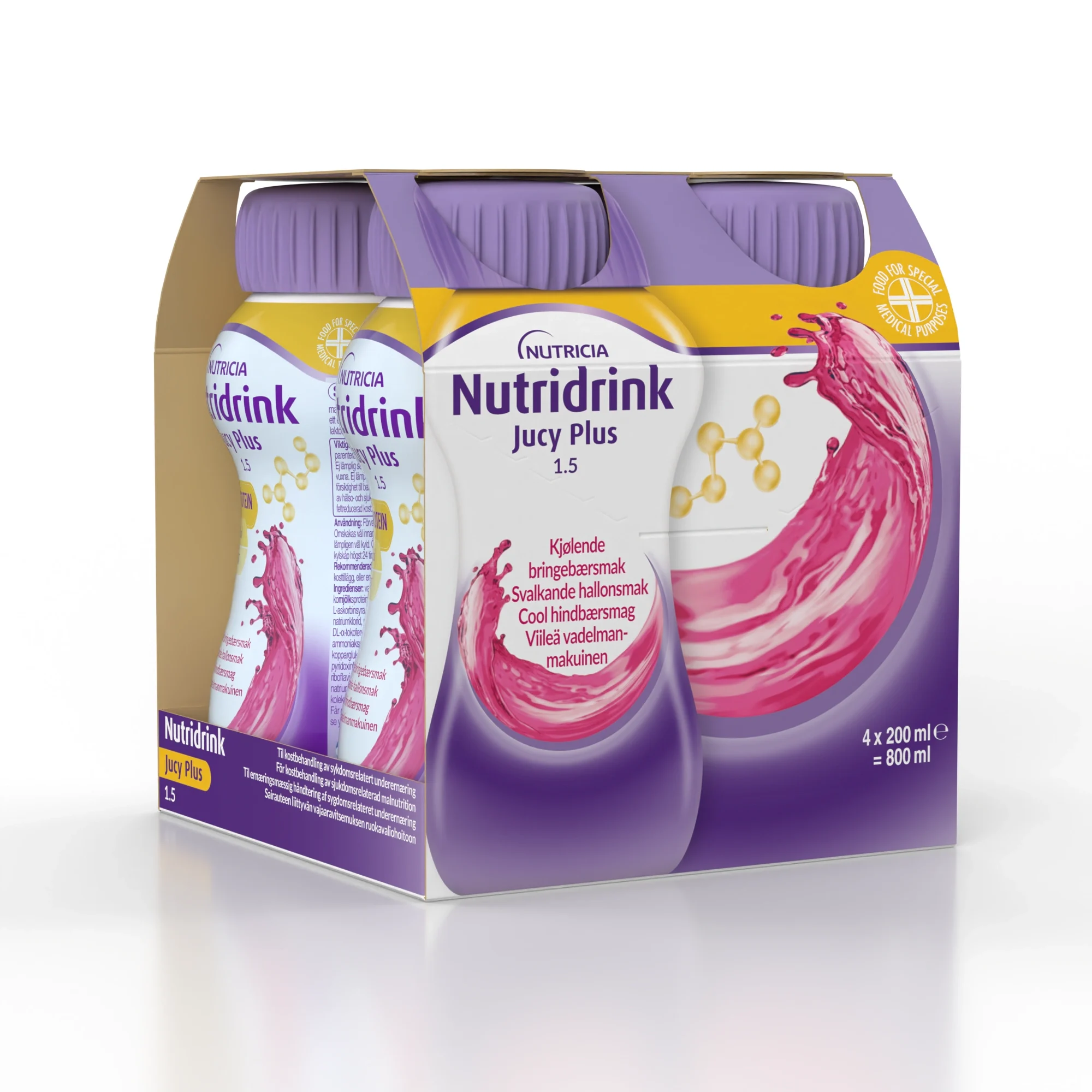 Nutridrink Jucy Plus Svalkande Hallon 4x200 ml från Nutridrink – köp hos Apotek Hjärtat