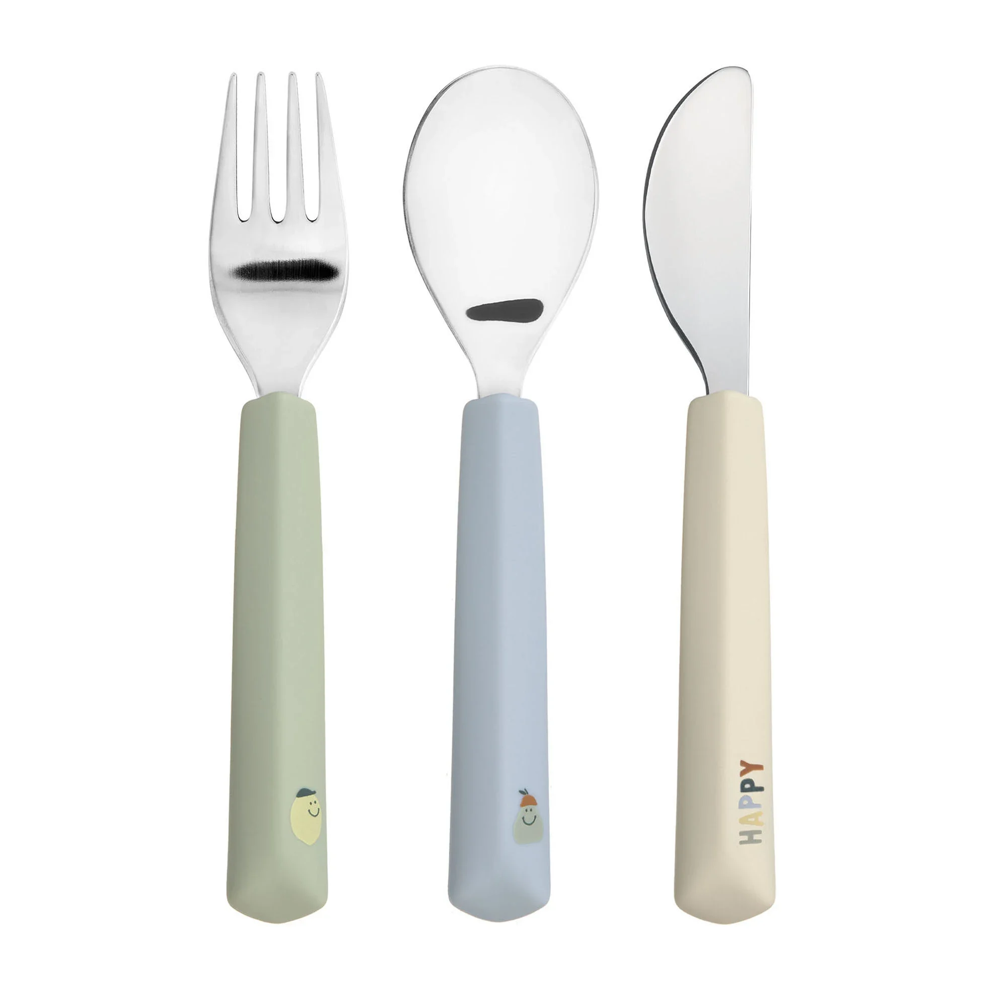 LÄSSIG Cutlery Silicone Handle Happy Fruits 3 Delar Lemon från LÄSSIG – köp hos Apotek Hjärtat