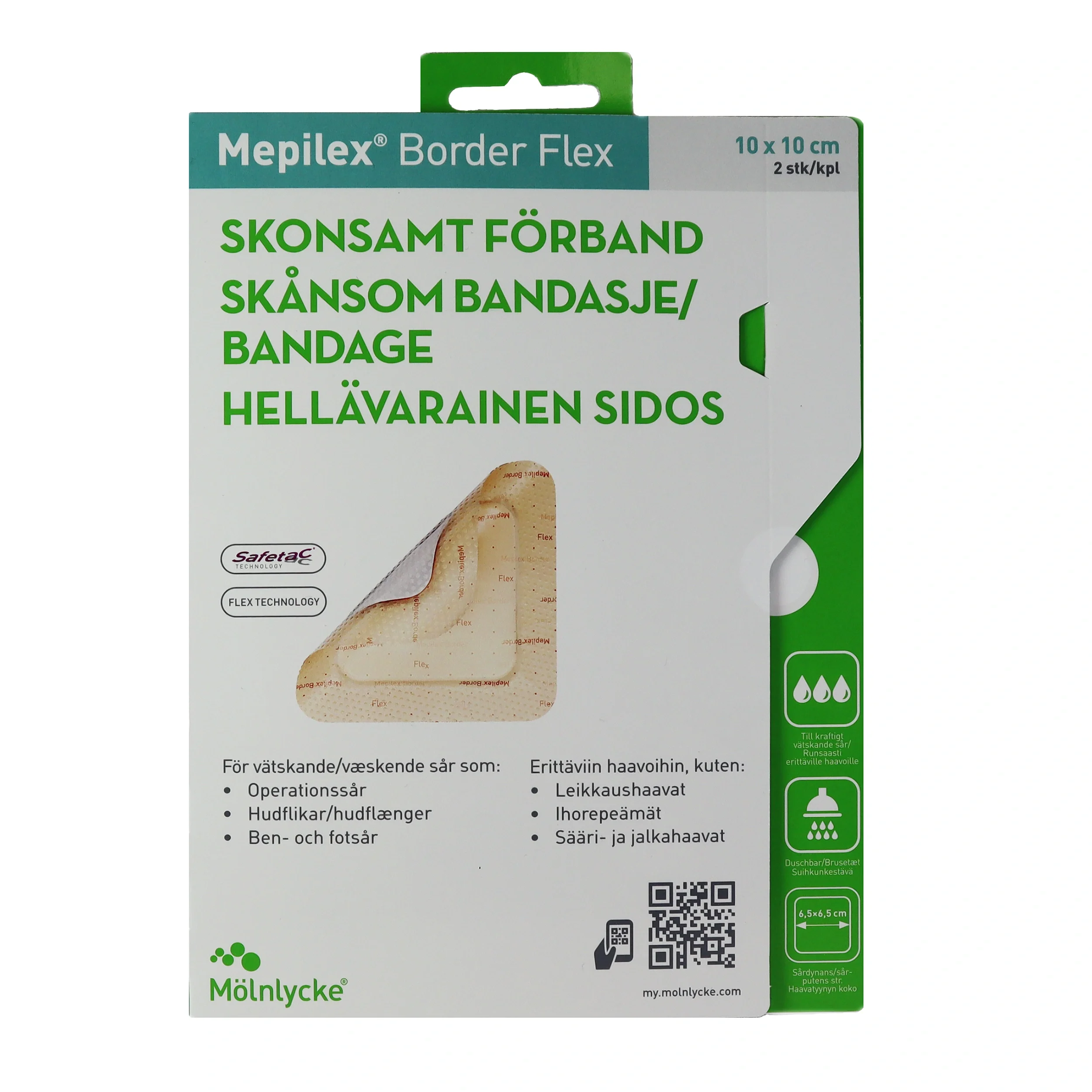 Mepilex Border Flex 10x10cm 2st från Mepilex – köp hos Apotek Hjärtat