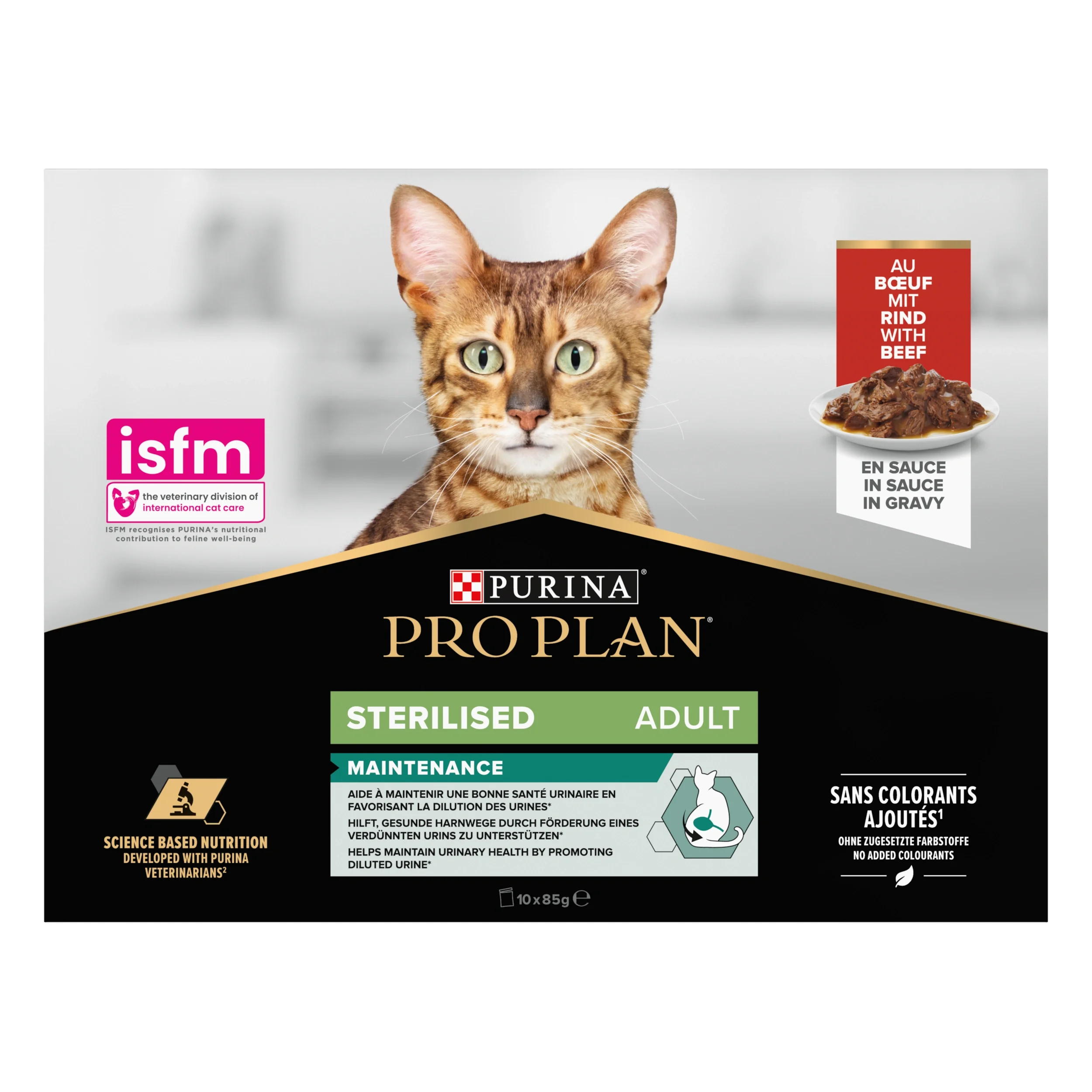 PURINA PRO PLAN Adult Sterilised Maintenance Beef Våtfoder Katt 10x85g från Purina Pro Plan – köp hos Apotek Hjärtat