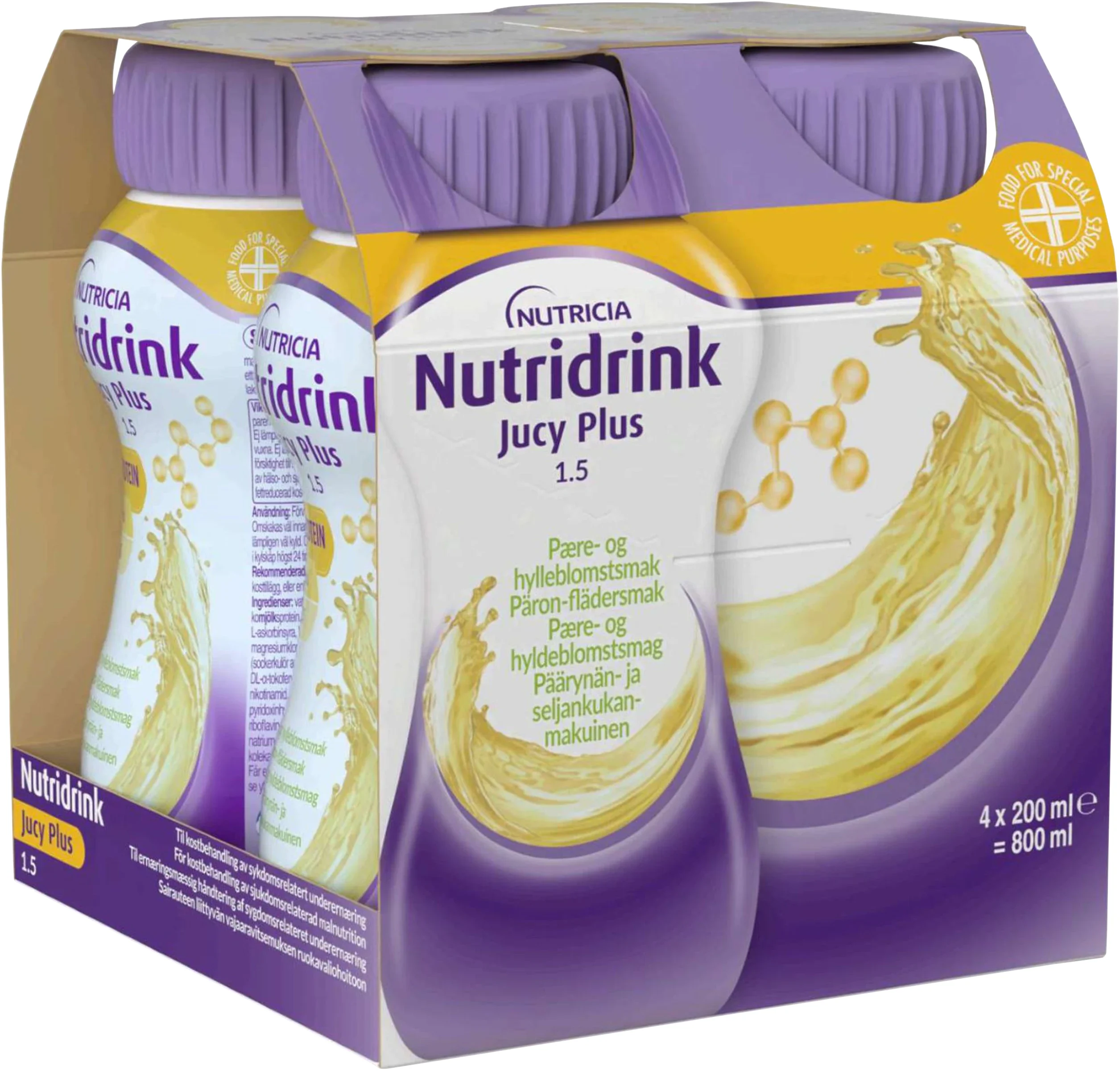 Nutridrink Jucy Plus Päron/Fläder 4x200 ml från Nutridrink – köp hos Apotek Hjärtat
