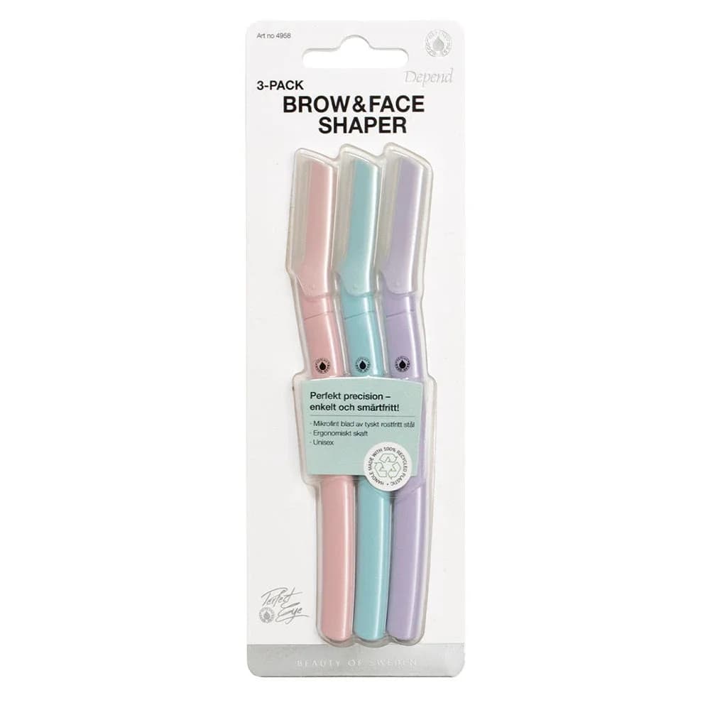 Depend Perfect Brow & Face Shaper Ergonomic 3-pack från Depend – köp hos Apotek Hjärtat