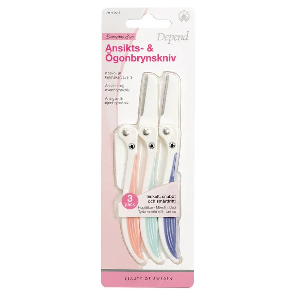 Depend Ansikts- & Ögonbrynskniv 3-pack från Depend – köp hos Apotek Hjärtat