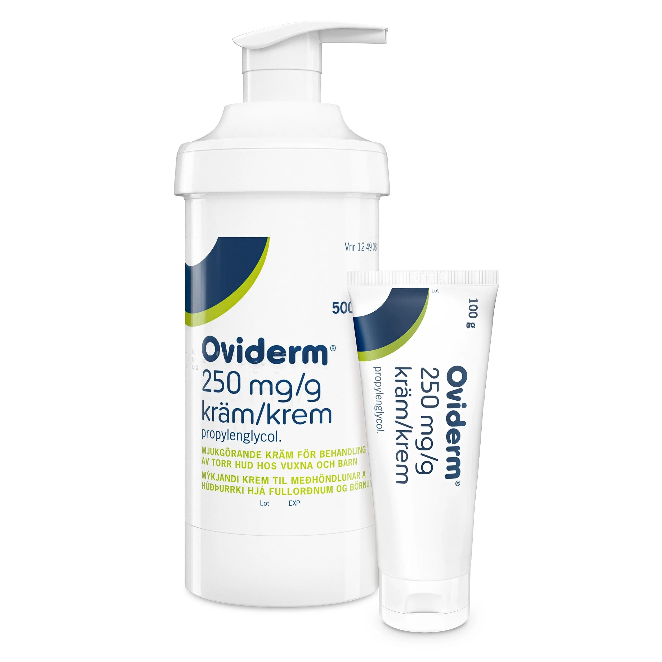 Oviderm 250mg/g Kräm 100g tub + 500g pumpburk från Oviderm – köp hos Apotek Hjärtat