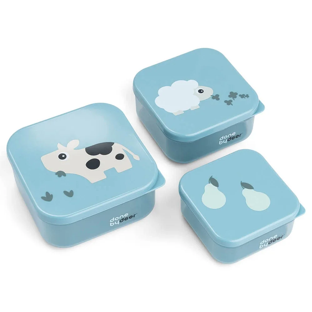 Done by Deer Snack Box Set Tiny Farm Blue 3 st från Done by Deer – köp hos Apotek Hjärtat