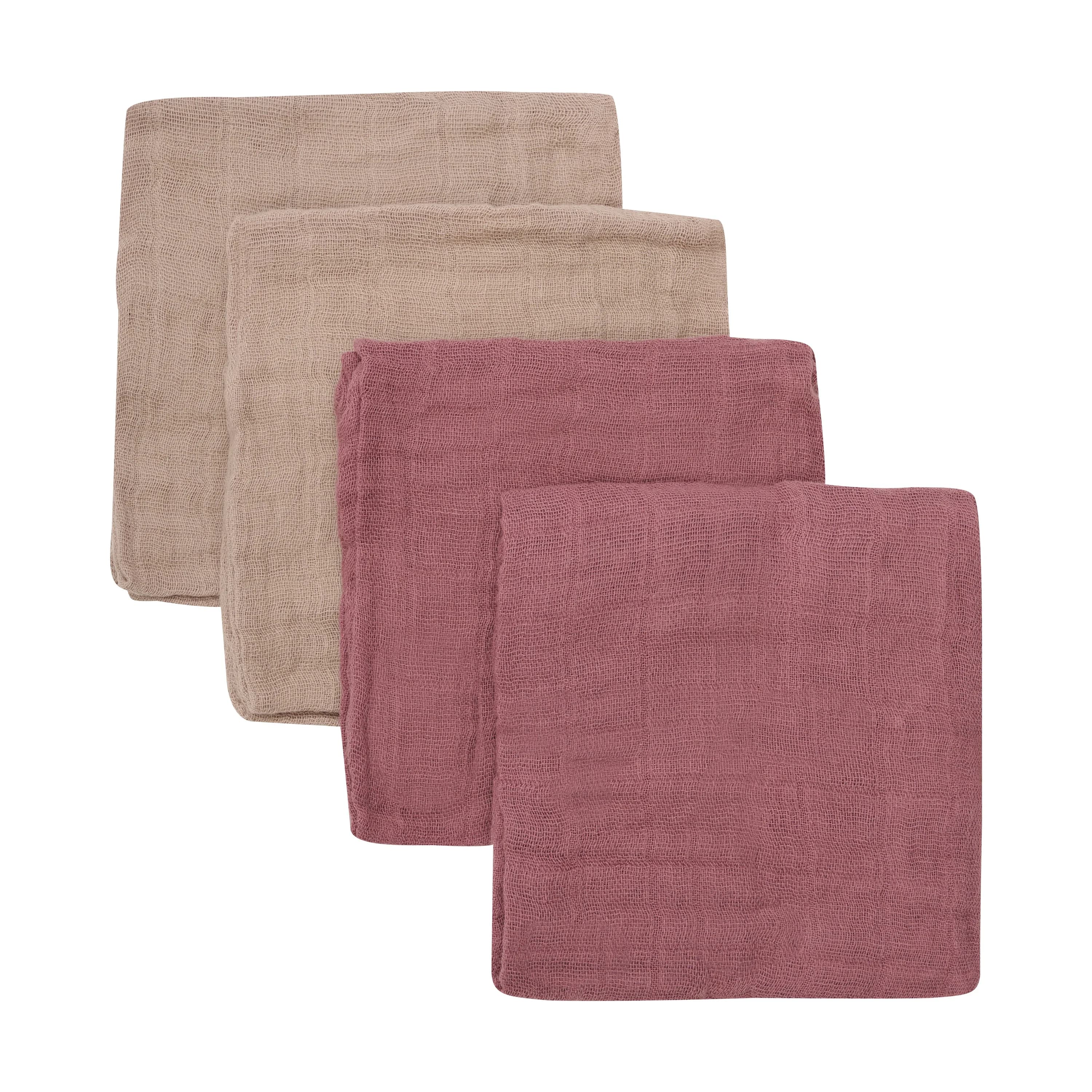 PIPPI Cloth Muslin Solid Withered Rose 4-pack från Pippi – köp hos Apotek Hjärtat