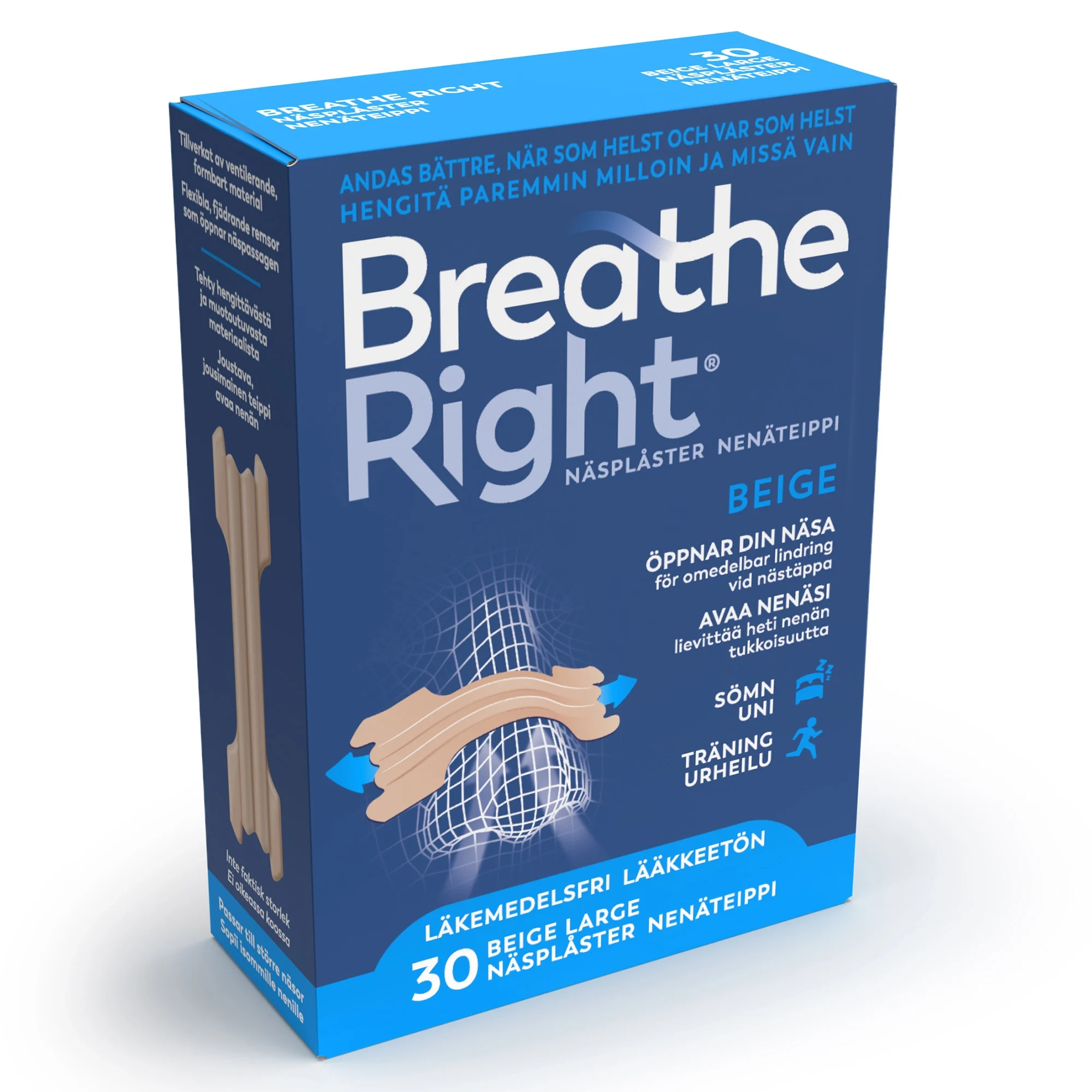 Breathe Right Näsplåster Beige Large 30 st från Breathe Right – köp hos Apotek Hjärtat