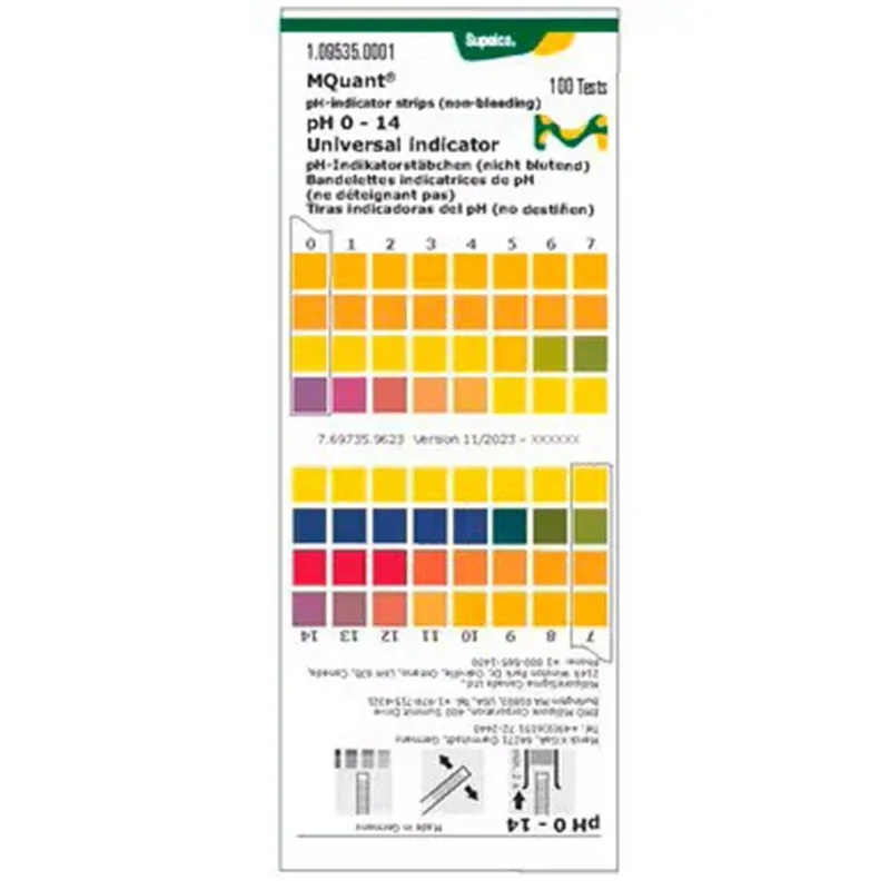 Universalindikatorstickor pH-indikatorremsor Merck pH 0-14 100st från Apotek Hjärtat – köp hos Apotek Hjärtat