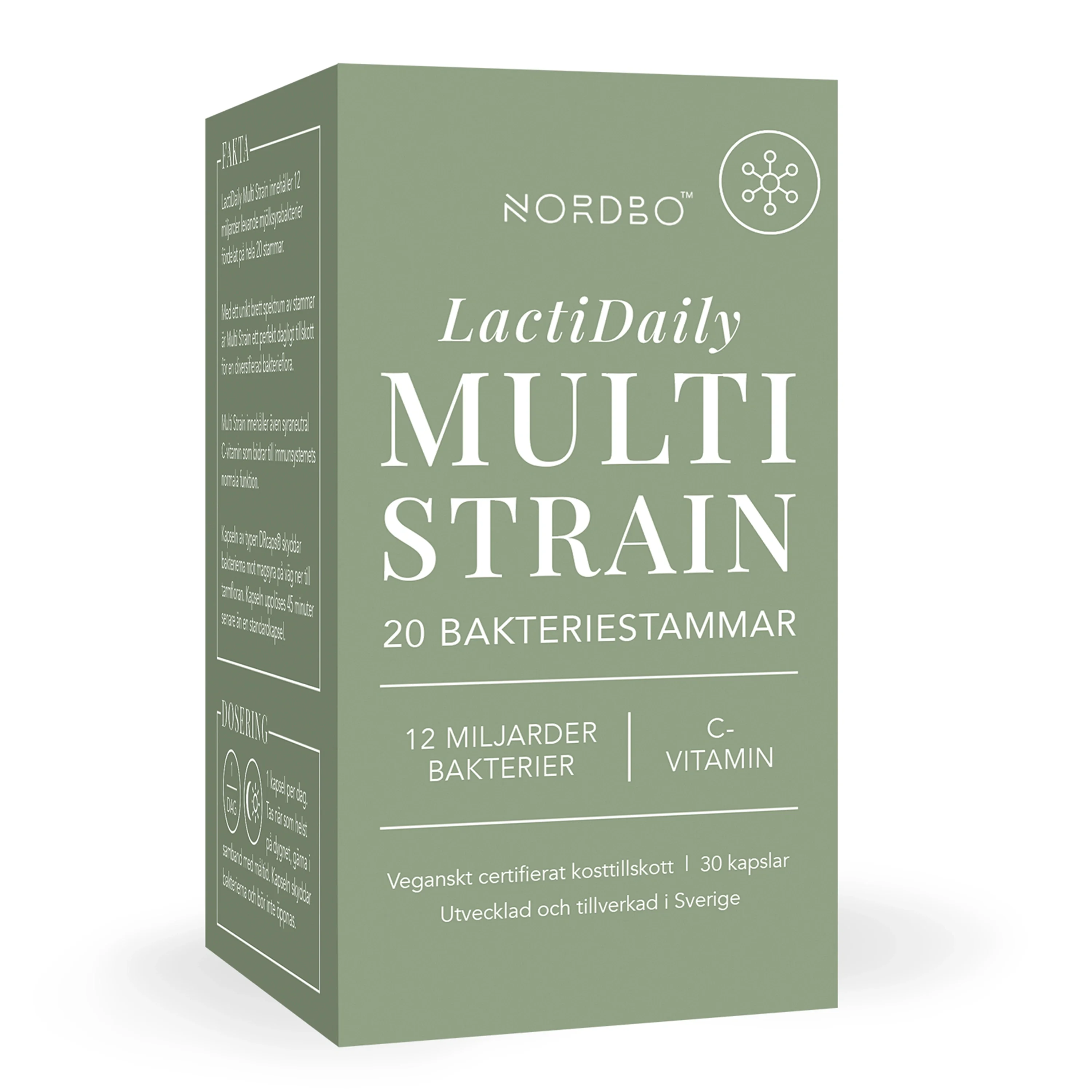 Nordbo LactiDaily Multi Strain 20 stammar 30 kapslar från Nordbo – köp hos Apotek Hjärtat