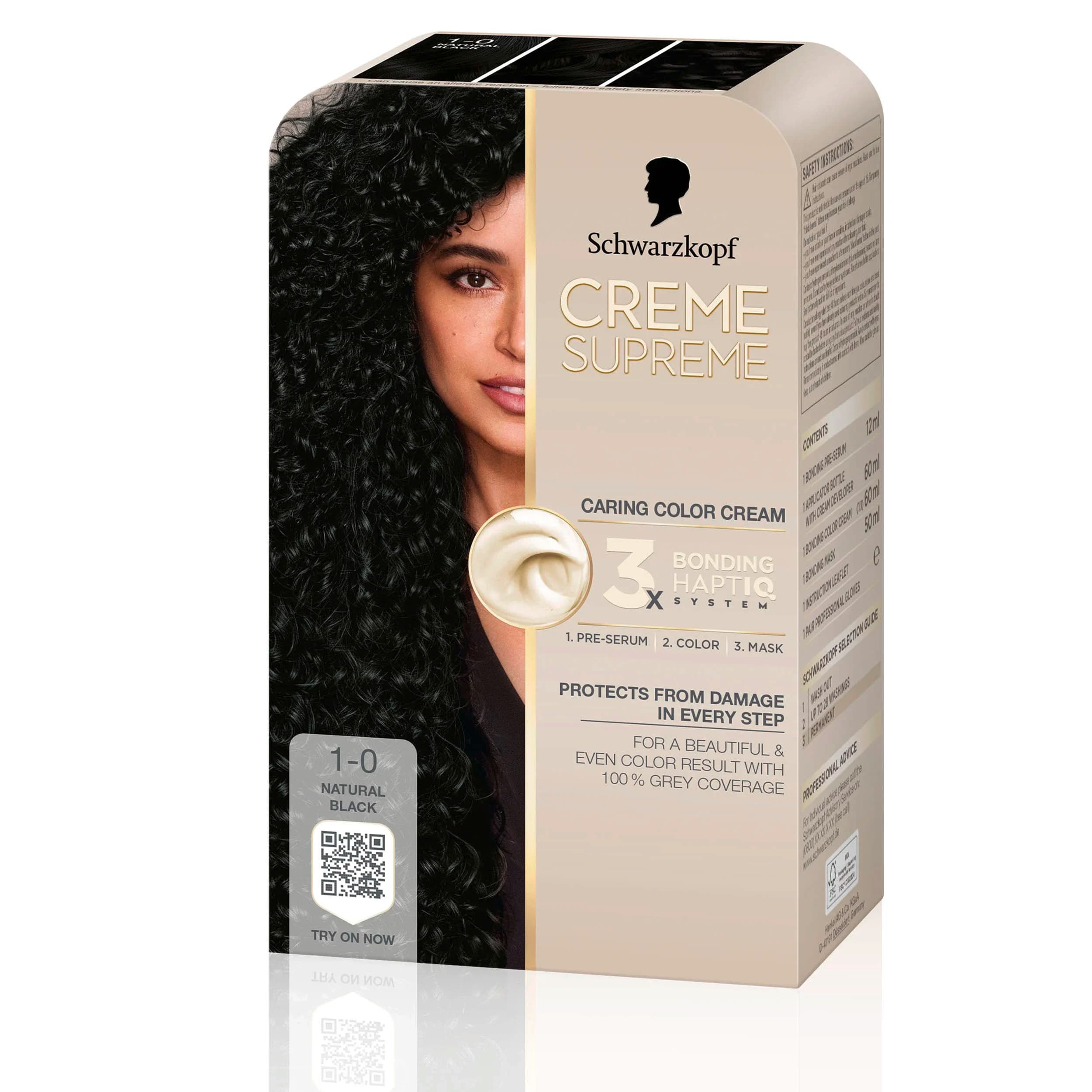 Schwarzkopf Creme Supreme 1-0 Natural Black från Schwarzkopf – köp hos Apotek Hjärtat