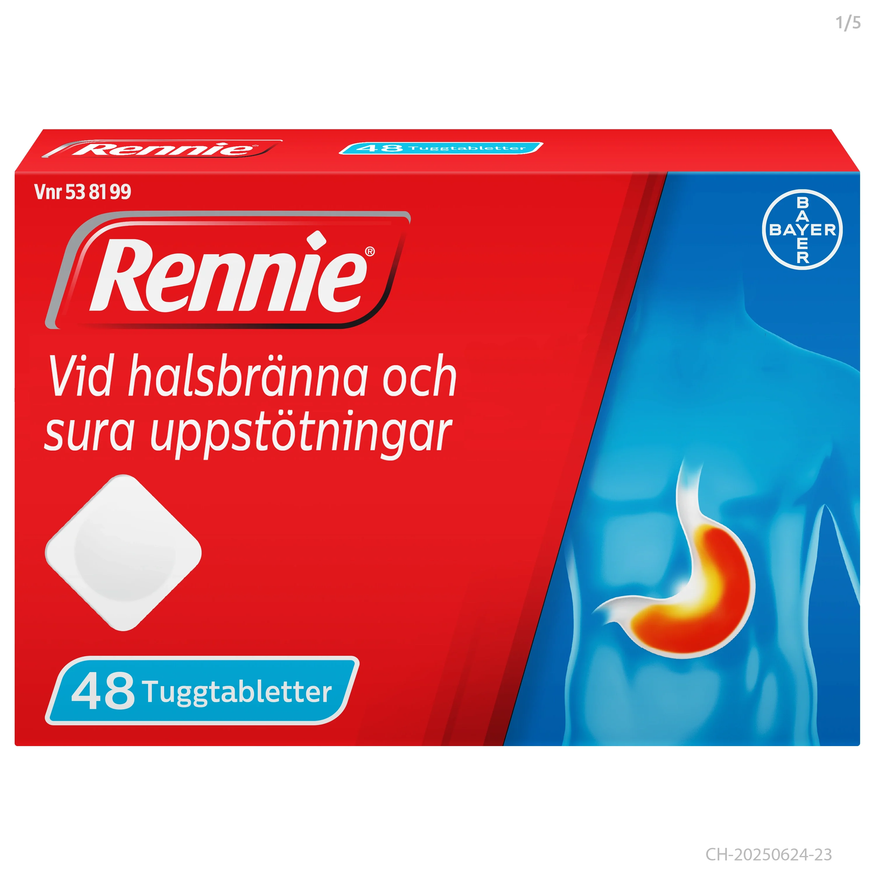 Rennie tuggtablett 680 mg/80 mg 48 st från Rennie – köp hos Apotek Hjärtat