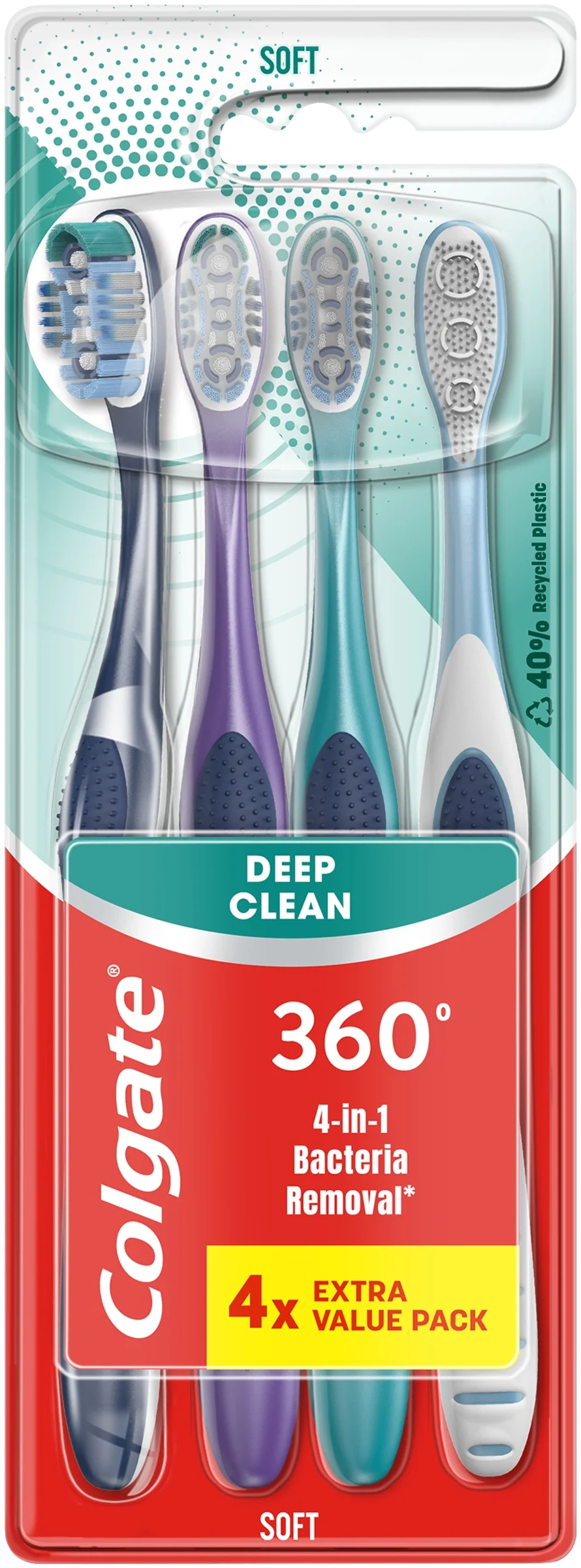 Colgate Tandborste 360 Deep Clean Soft 4 st från Colgate – köp hos Apotek Hjärtat