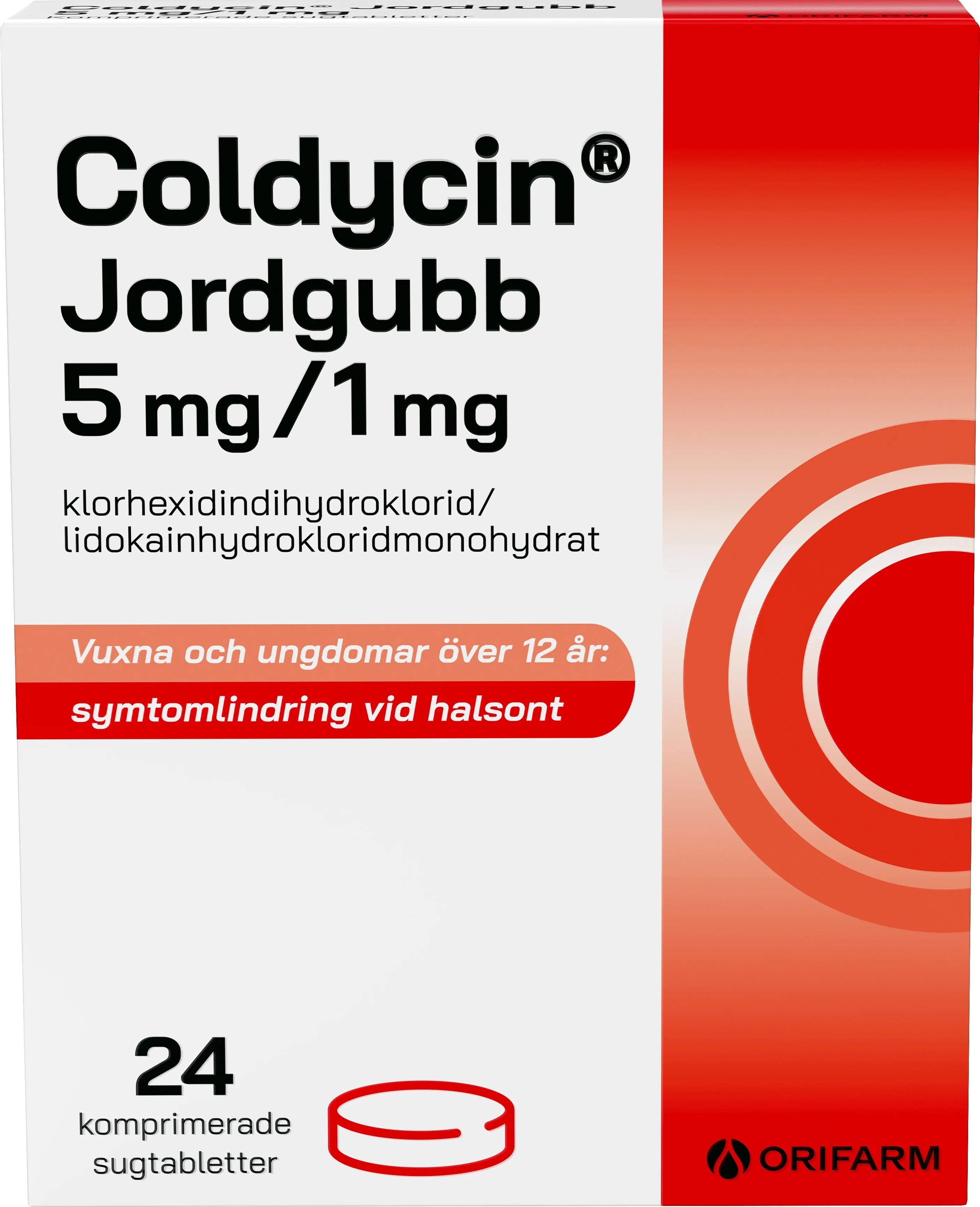 Coldycin Jordgubb 5 mg/1 mg 24 sugtabletter från Coldycin – köp hos Apotek Hjärtat