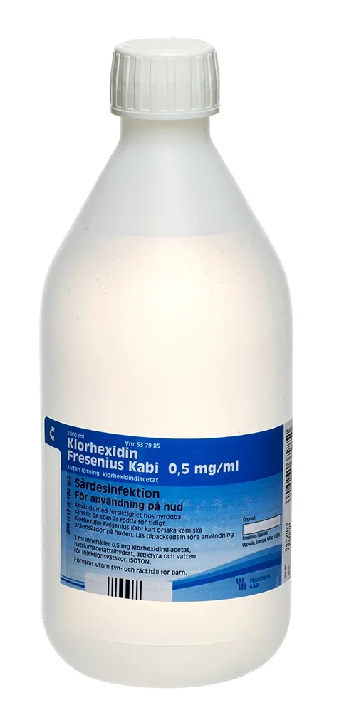Klorhexidin Fresenius Kabi kutan lösning 0,5 mg/ml 1000 ml från Fresenius – köp hos Apotek Hjärtat