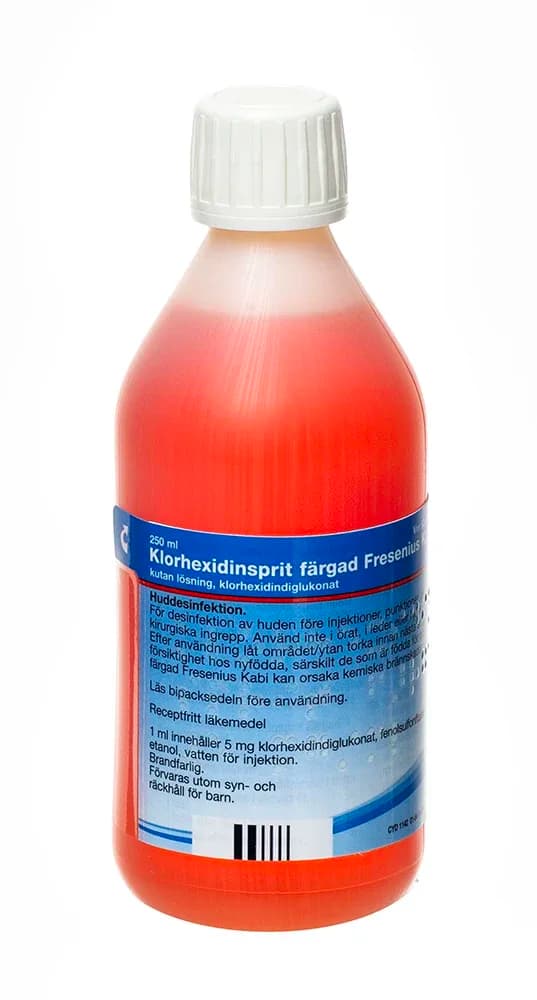Klorhexidinsprit Färgad Fresenius Kabi Kutan Lösning 5 mg/ml 250 ml från Fresenius – köp hos Apotek Hjärtat