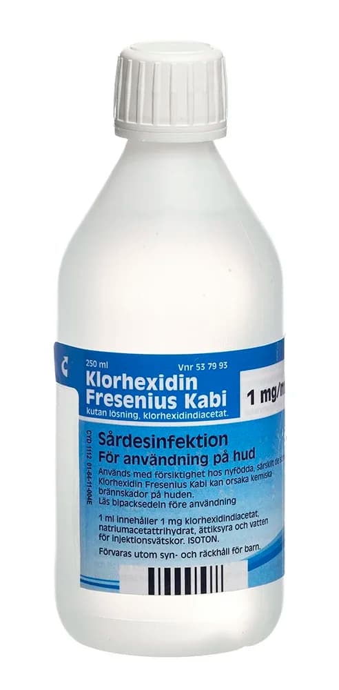 Klorhexidin Fresenius Kabi kutan lösning 1 mg/ml 250 ml från Fresenius – köp hos Apotek Hjärtat