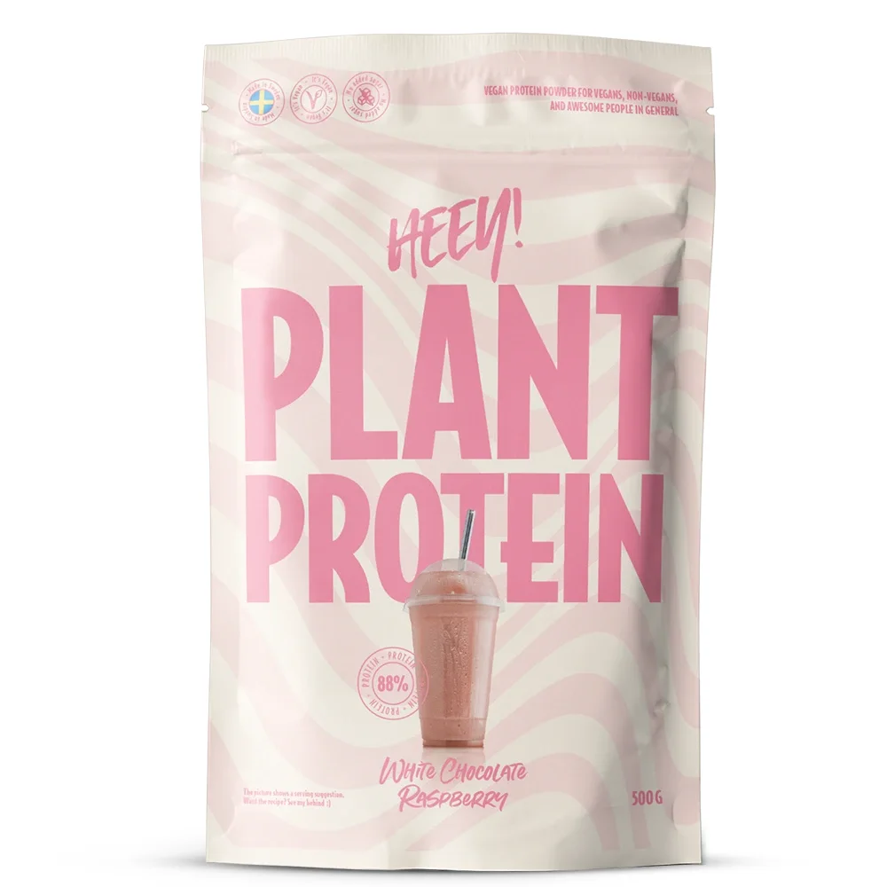 Heey! Veganskt Protein Vit Choklad Hallon 500 g från Heey! – köp hos Apotek Hjärtat