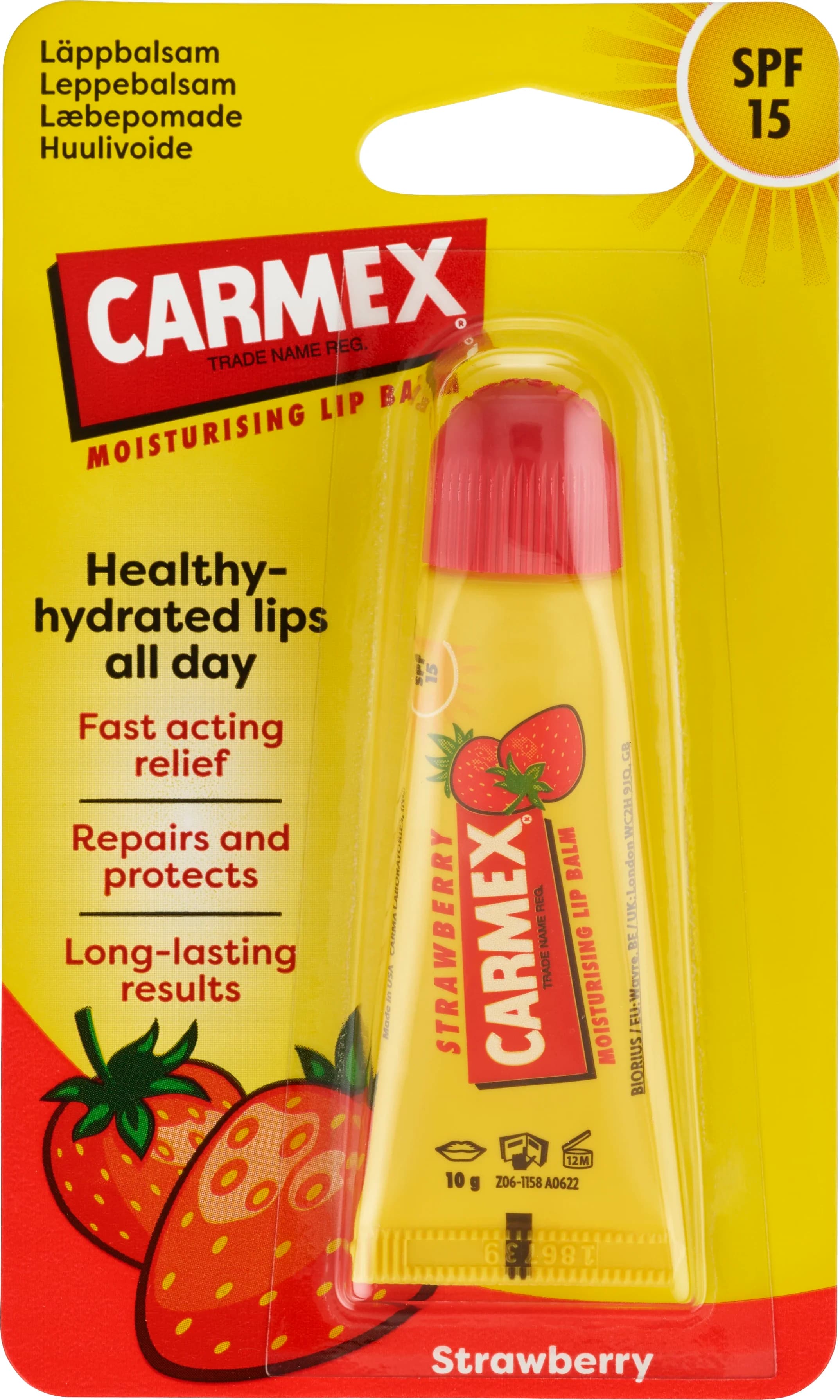 Carmex Strawberry Tube 10 g från Carmex – köp hos Apotek Hjärtat