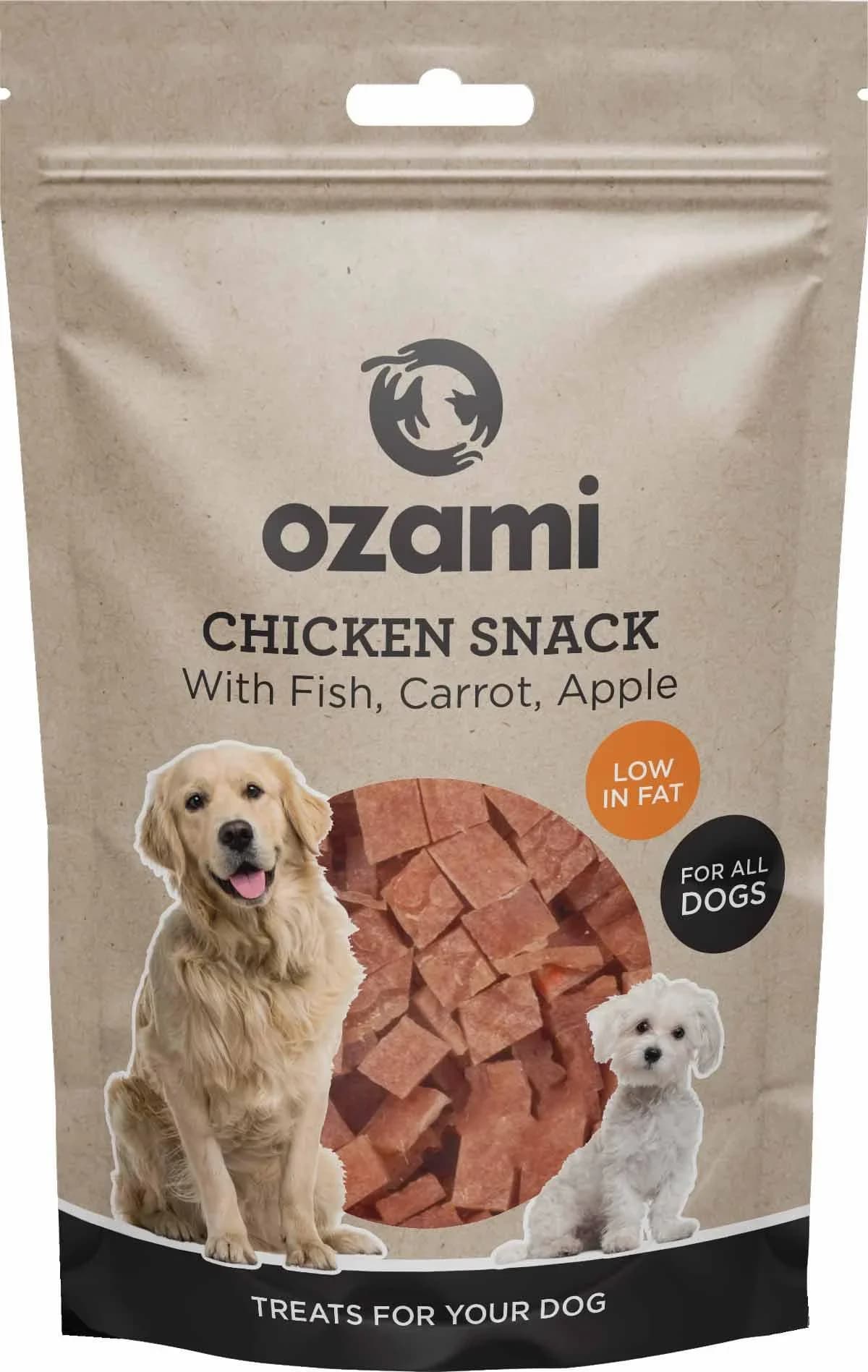Ozami Chicken Snack With Fish, Carrot and Apple 100g från Ozami – köp hos Apotek Hjärtat