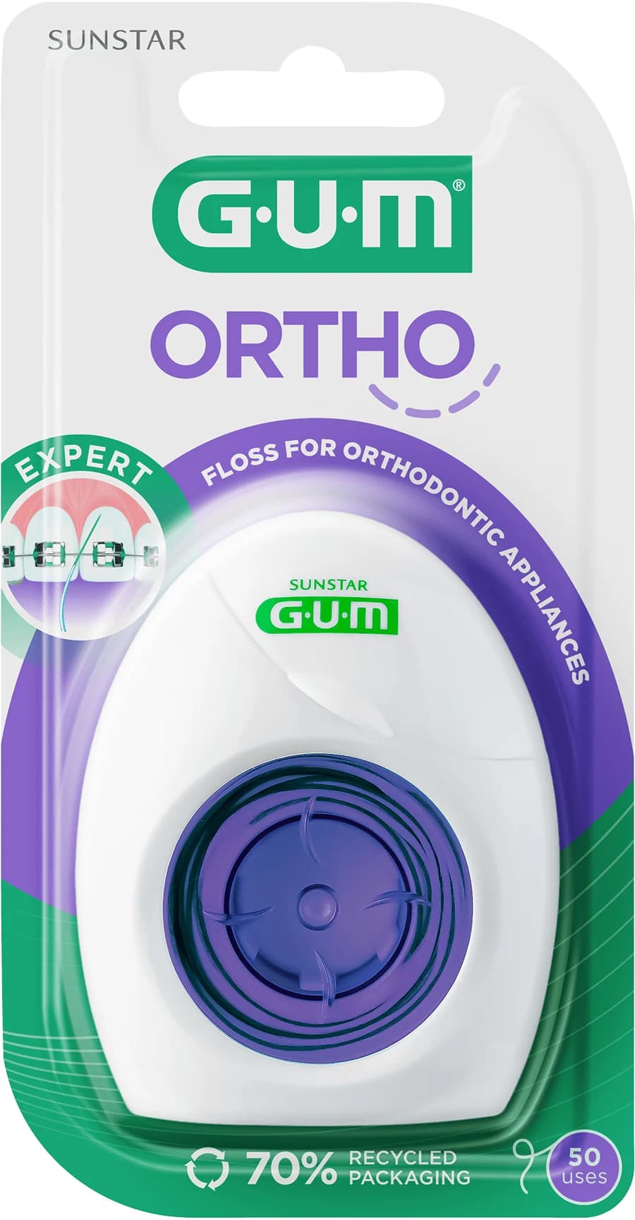 GUM Ortho Floss 50 st tandtrådar från GUM – köp hos Apotek Hjärtat