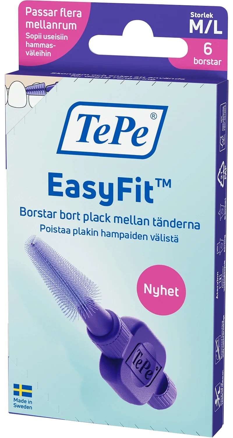TePe EasyFit M/L 6 st från TePe – köp hos Apotek Hjärtat