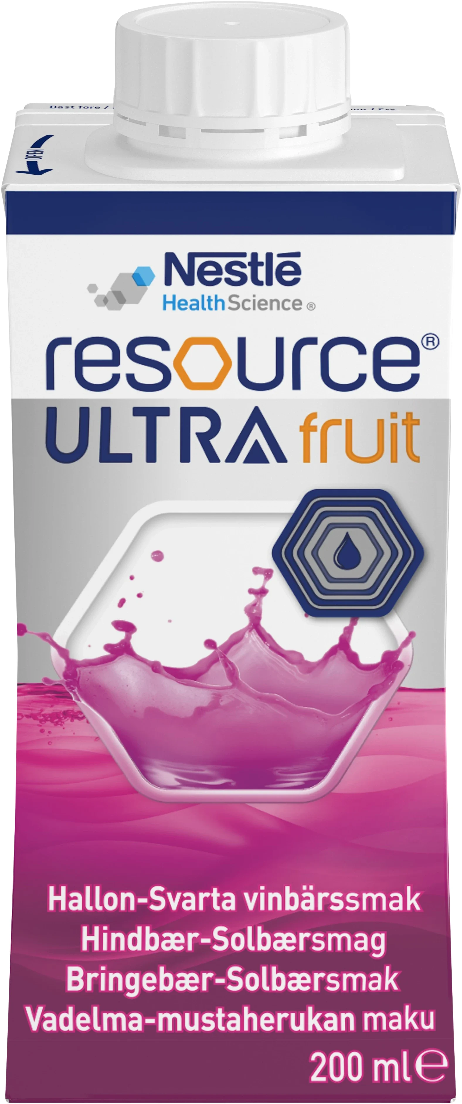 Resource Ultra Fruit Hallon/Svartvinbär 4x200 ml från Resource – köp hos Apotek Hjärtat