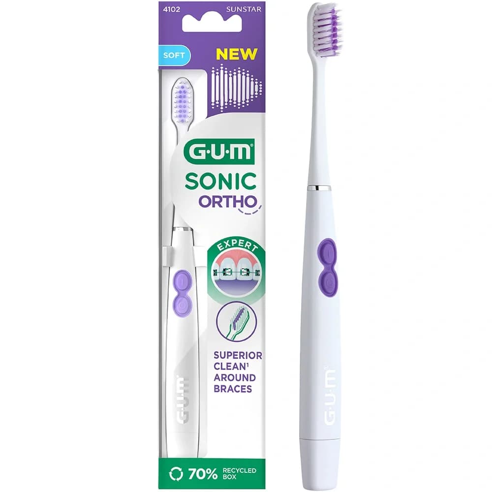 GUM Sonic Ortho Batteritandborste Mjuk 1 st från GUM – köp hos Apotek Hjärtat