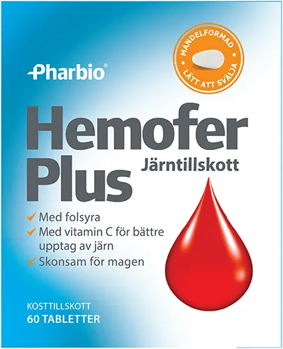 Pharbio Hemofer Järn Plus 60 st från Pharbio – köp hos Apotek Hjärtat
