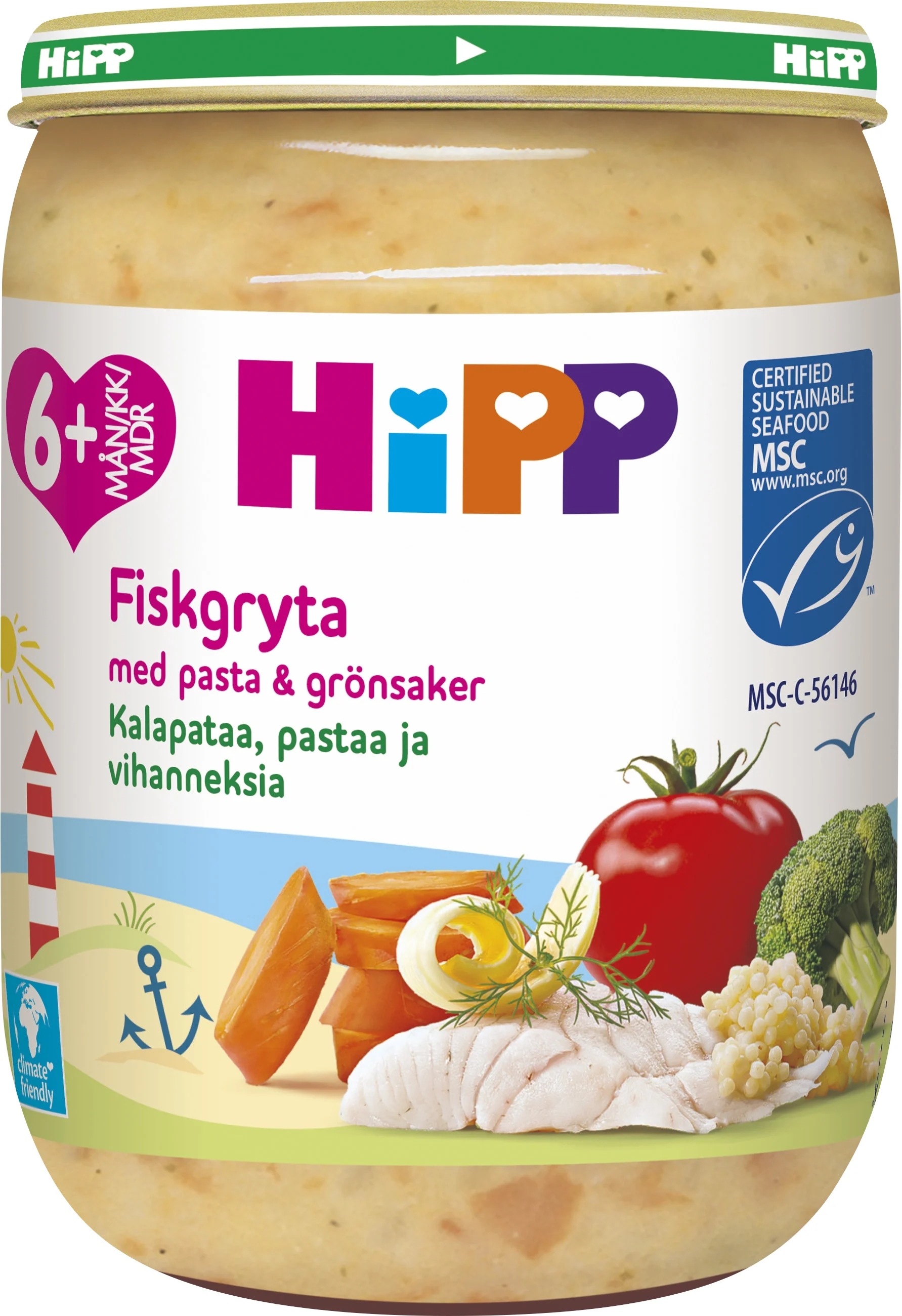 HiPP Fiskgryta med pasta och grönsaker 6 mån 190 g från HiPP – köp hos Apotek Hjärtat