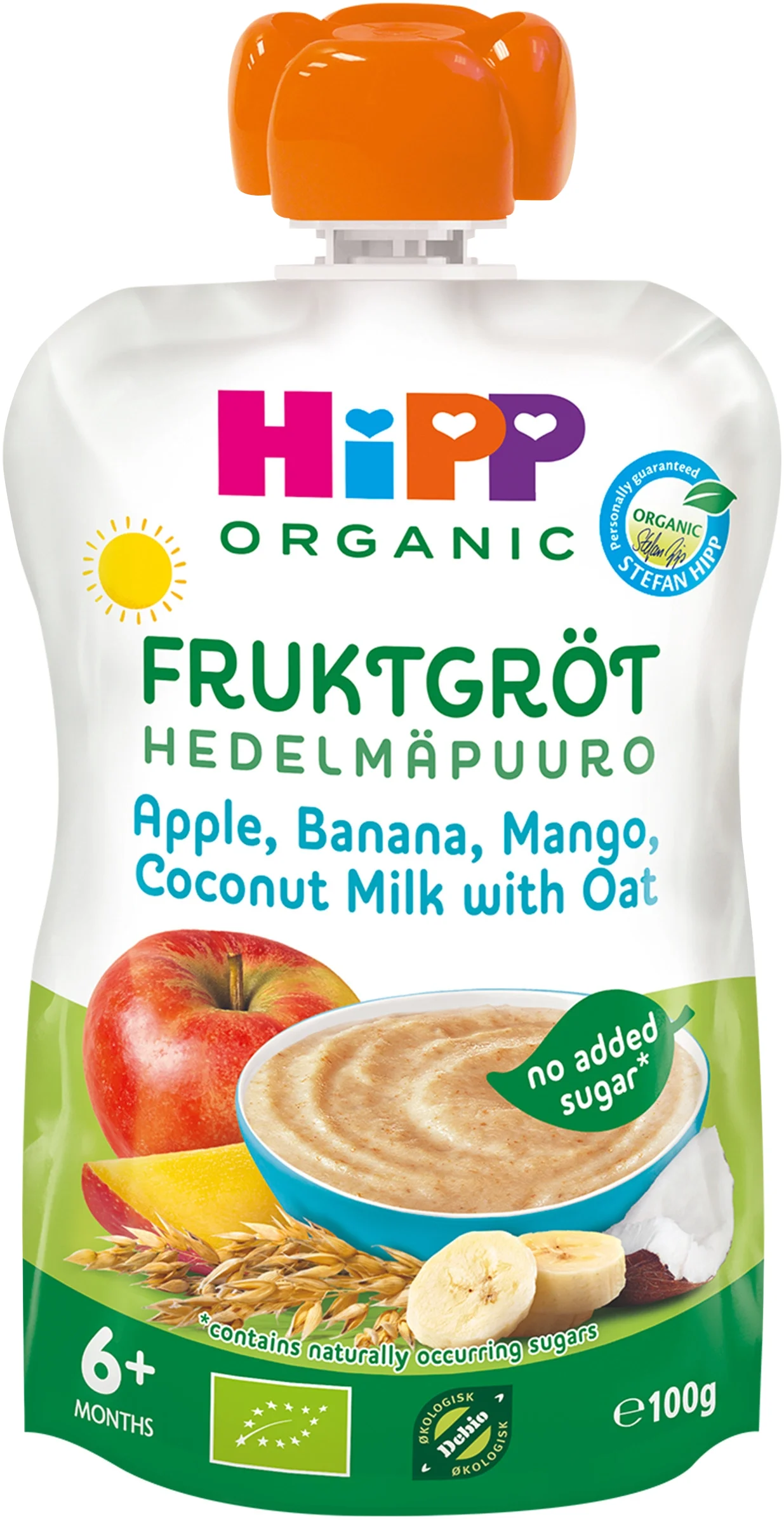HiPP Fruktgröt, Apple, banana, mango, coconut milk with oat 6 mån 100 g från HiPP – köp hos Apotek Hjärtat