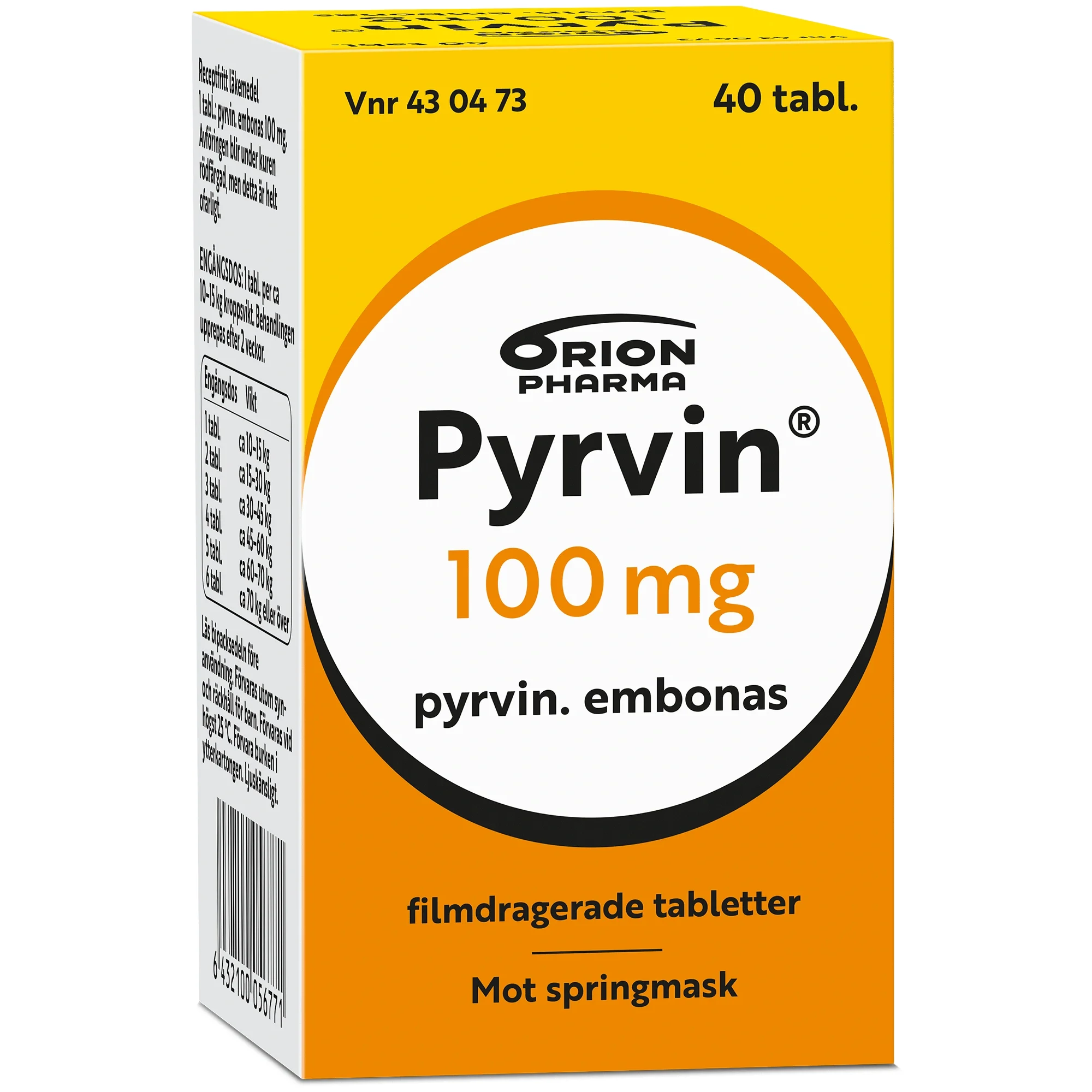 Pyrvin 100 mg, 40 tabletter från Pyrvin – köp hos Apotek Hjärtat