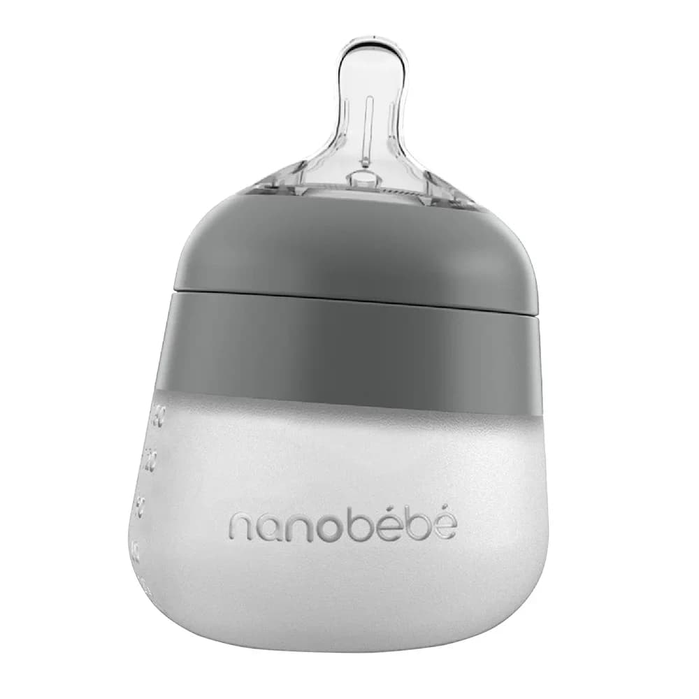 Nanobébé Flexy Silikonflaska Anti-kolik 150 ml Grå från Nanobébé – köp hos Apotek Hjärtat