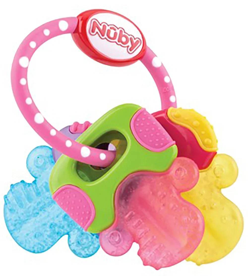 Nuby IcyBite Teether Keys Bitleksak 3 mån+ Rosa/Blå/Gul från Nuby – köp hos Apotek Hjärtat