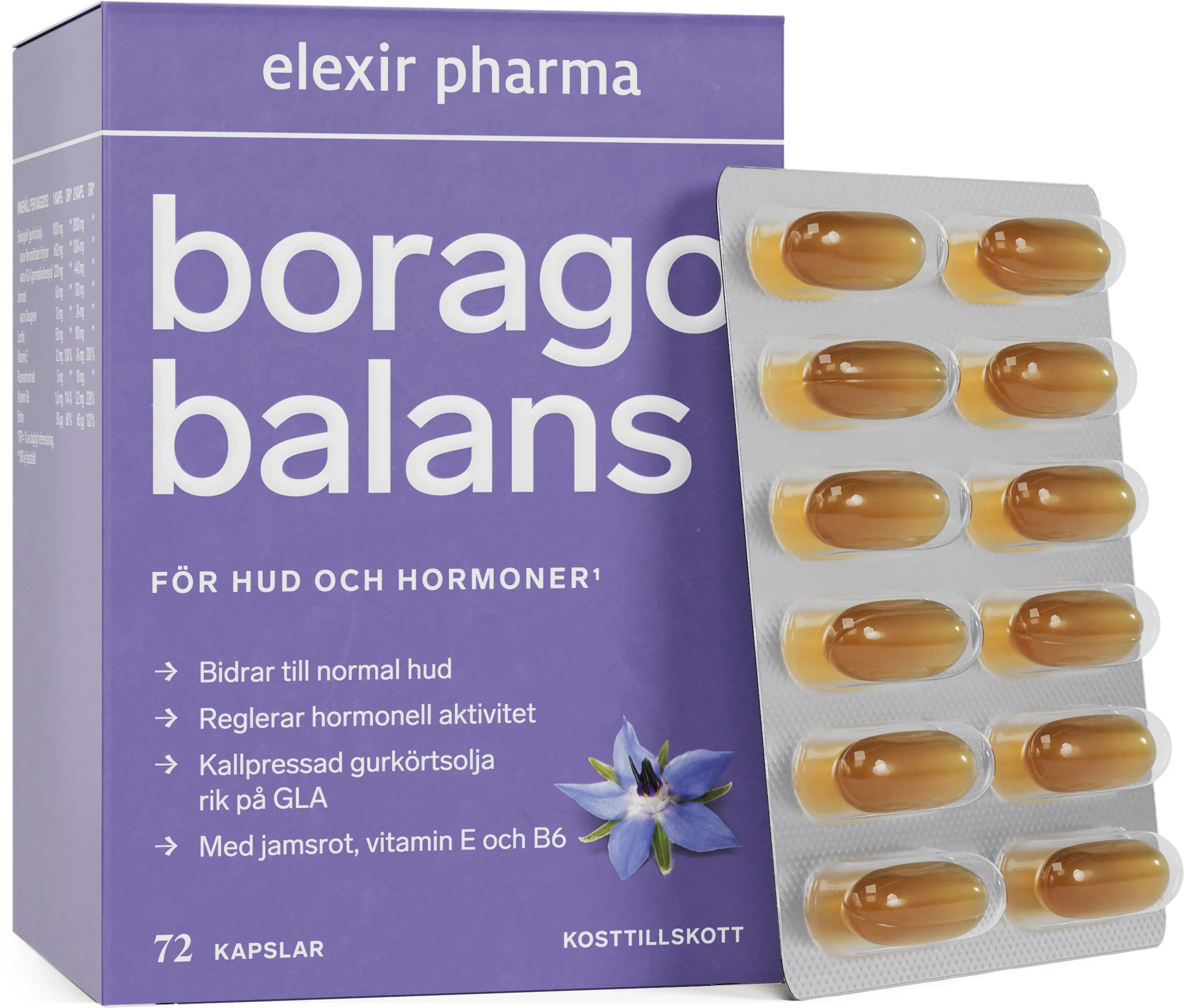 Elexir Pharma Borago Balans 72 kapslar från Elexir Pharma – köp hos Apotek Hjärtat