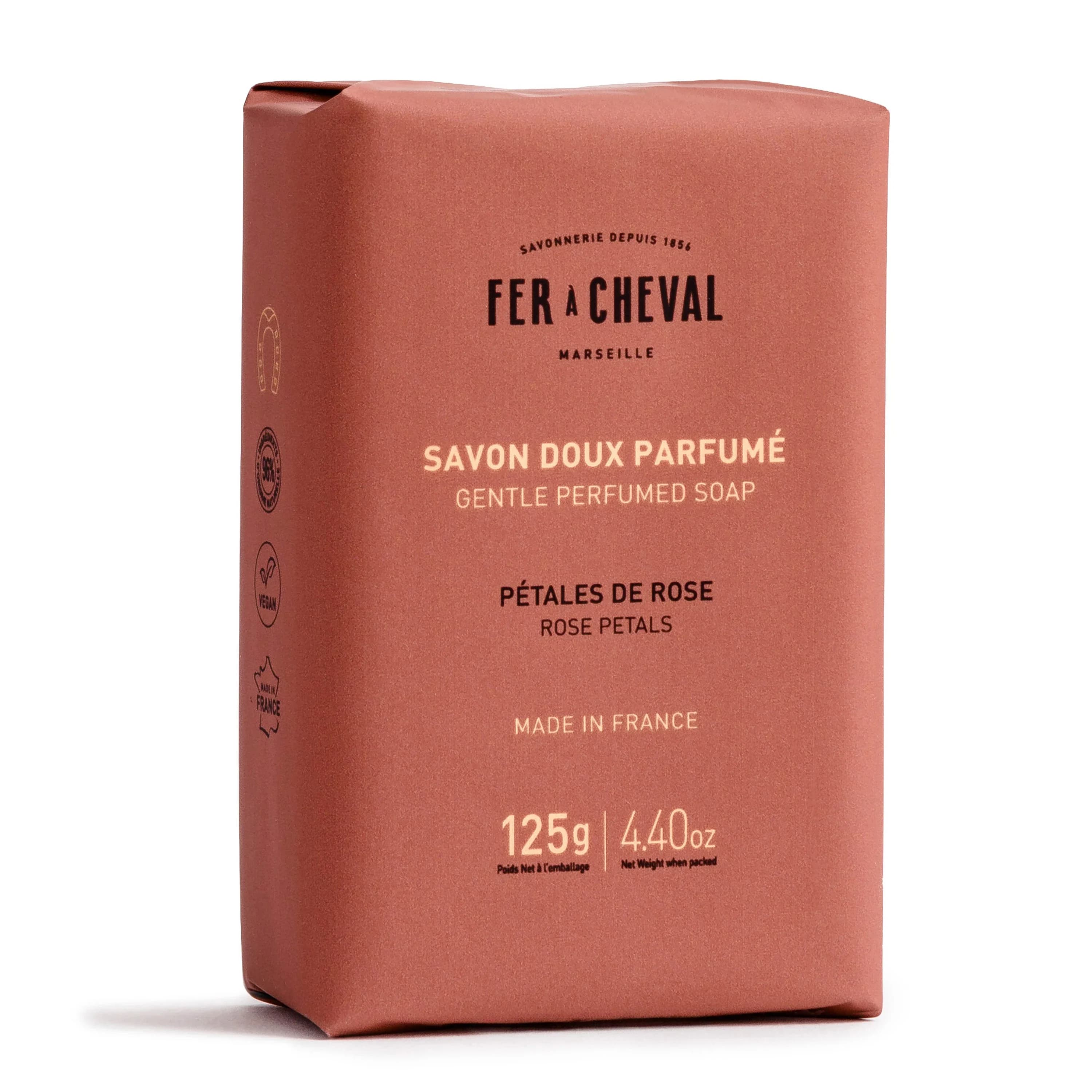 Fer à Cheval Fast Tvål Rose Petals 125 g från Fer a Cheval – köp hos Apotek Hjärtat