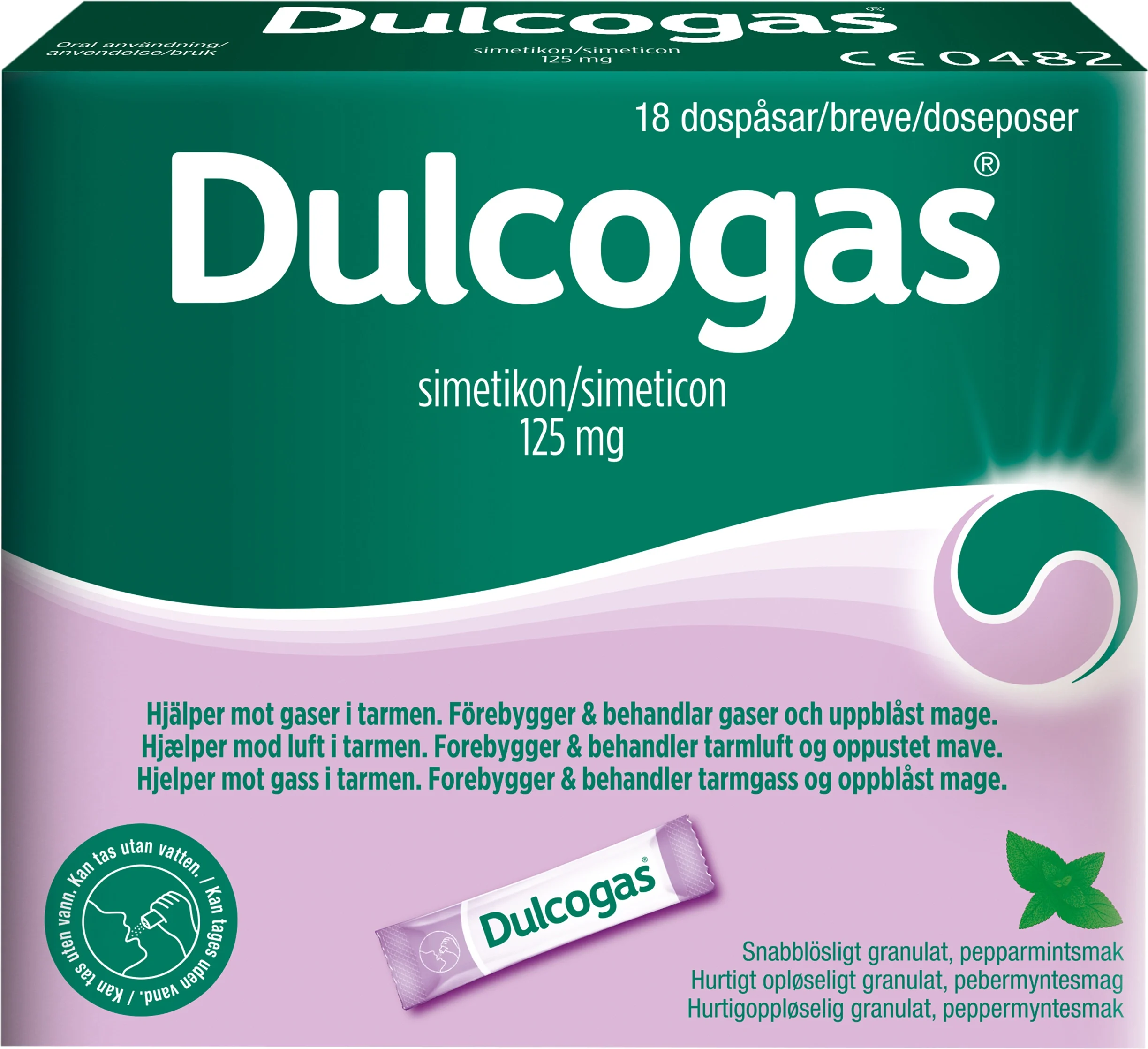 Dulcogas pepparmint dospåse 125 mg 18 st från Dulcogas – köp hos Apotek Hjärtat
