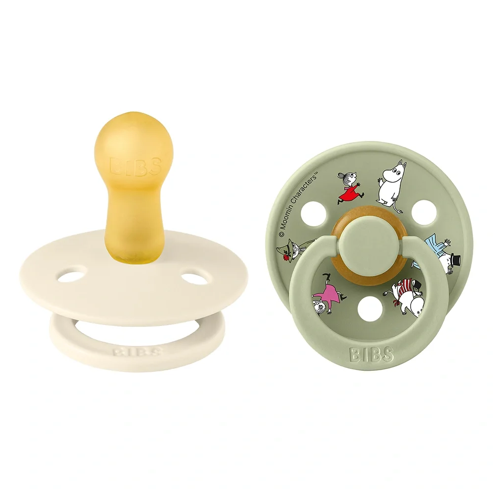 BIBS x Moomin Pacifier Colour Friends Latex Ivory Mix 2 pack Size 2 från BIBS, Mumin – köp hos Apotek Hjärtat