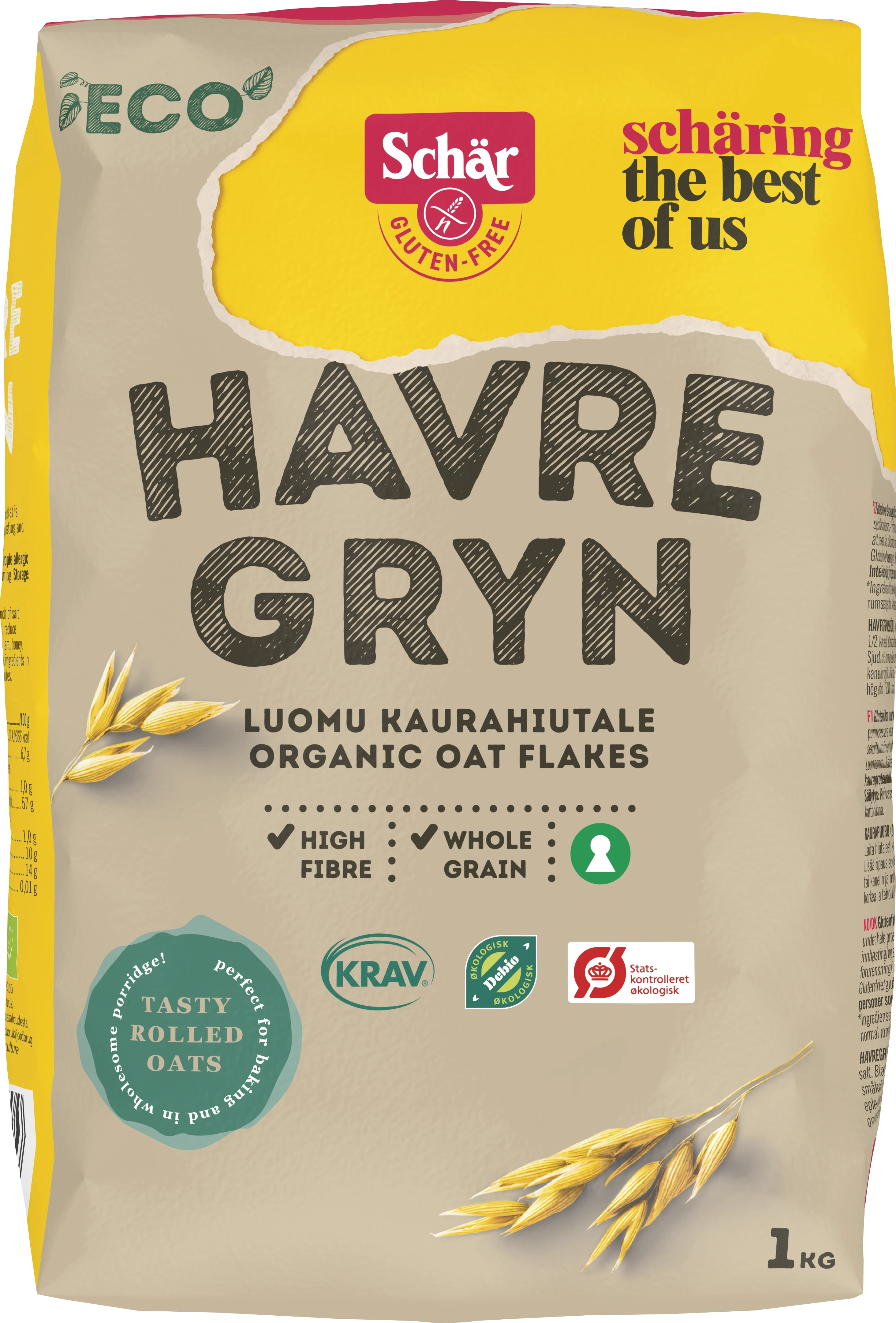 Schär Glutenfria Havregryn 1 kg från Schär – köp hos Apotek Hjärtat