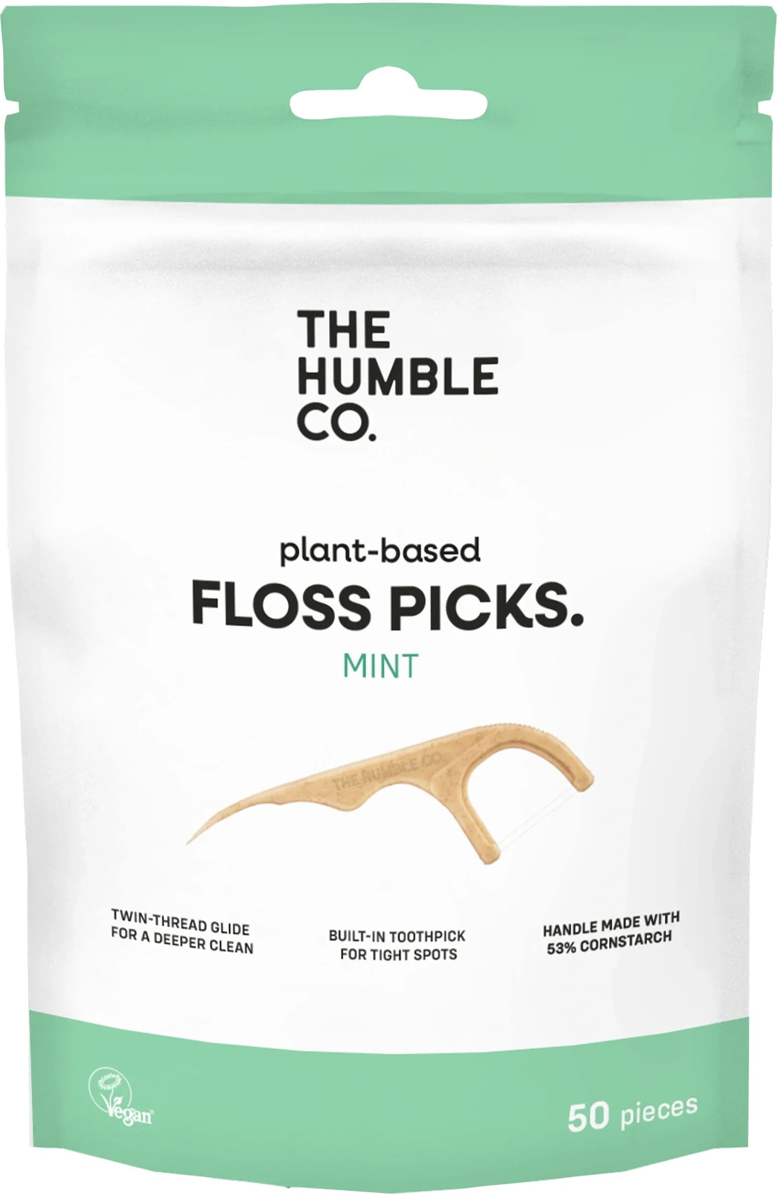 The Humble Co. Dental Floss Picks Mint 50-pack från The Humble Co. – köp hos Apotek Hjärtat