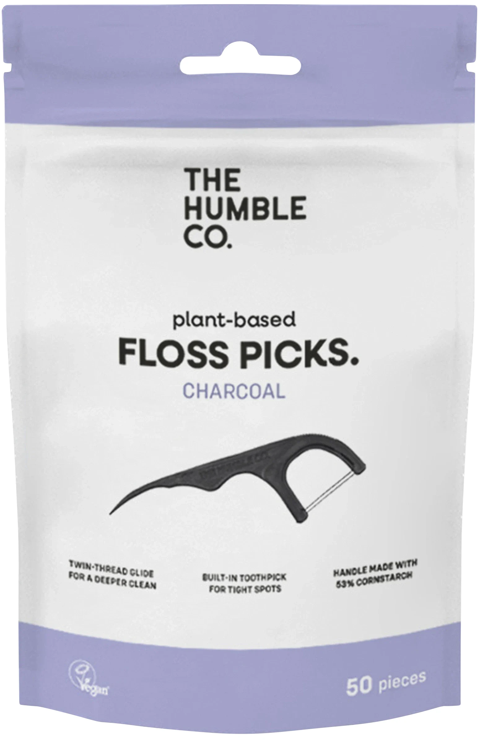 The Humble Co. Dental Floss Picks Charcoal 50-pack från The Humble Co. – köp hos Apotek Hjärtat